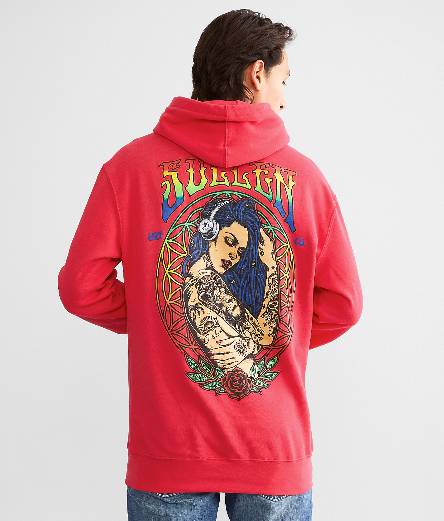 Sullen One Love Hooded Sweatshirt - Men's Sweatshirts in Viva Magenta
