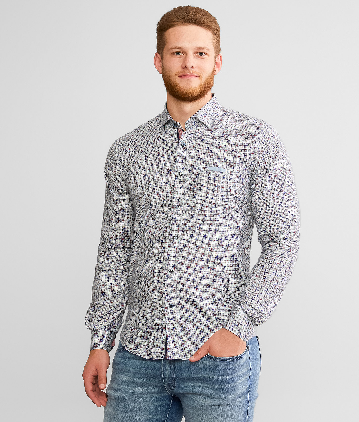 Eight X Basketweave Stretch Shirt - Men's Shirts in Multi