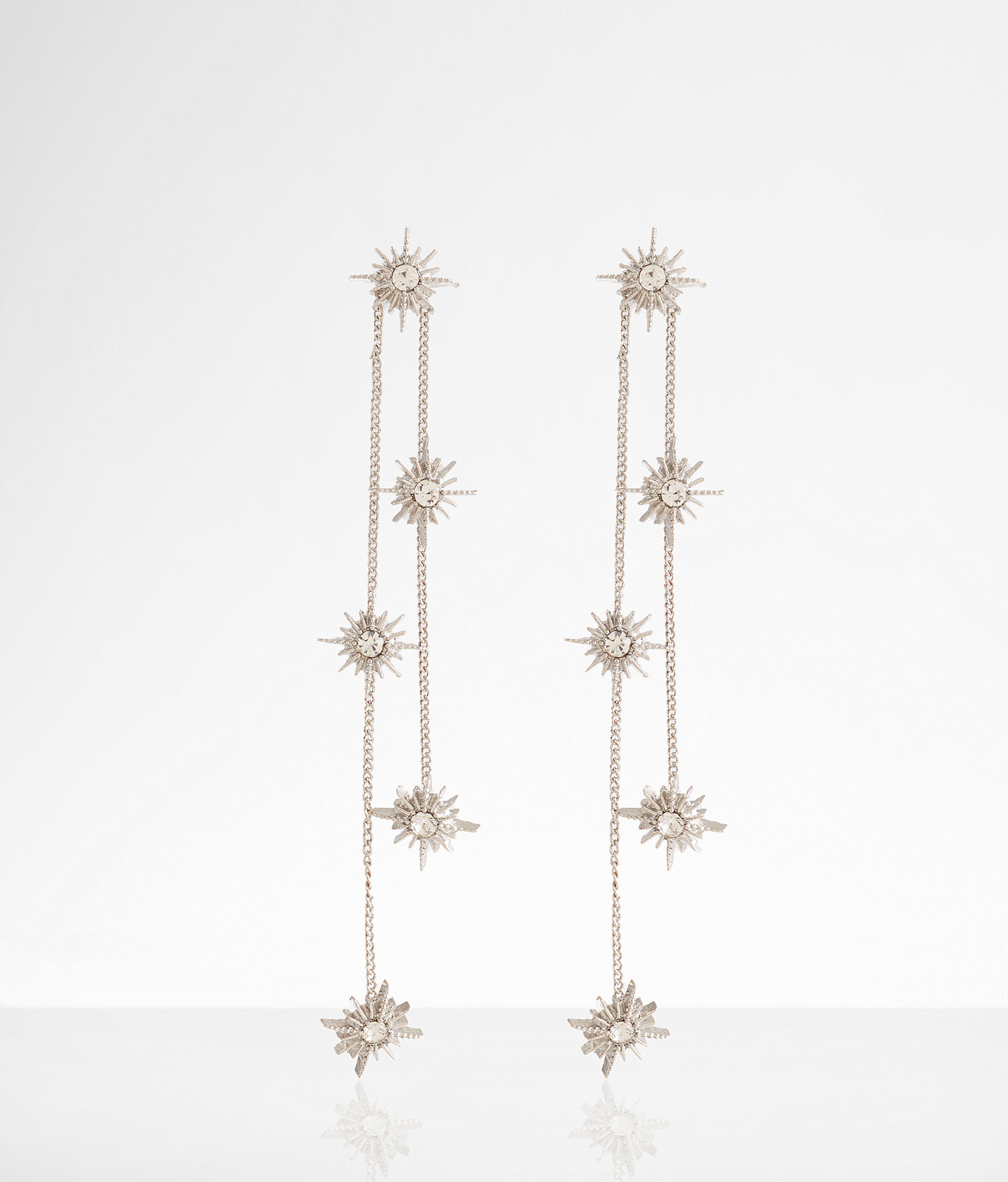 boutique by BKE Starburst Linear Earring - Women's Jewelry in Silver