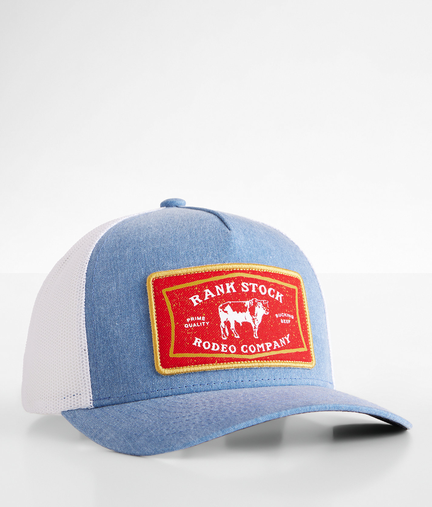 Hooey Rank Stock Trucker Hat - Women's Hats in Denim White