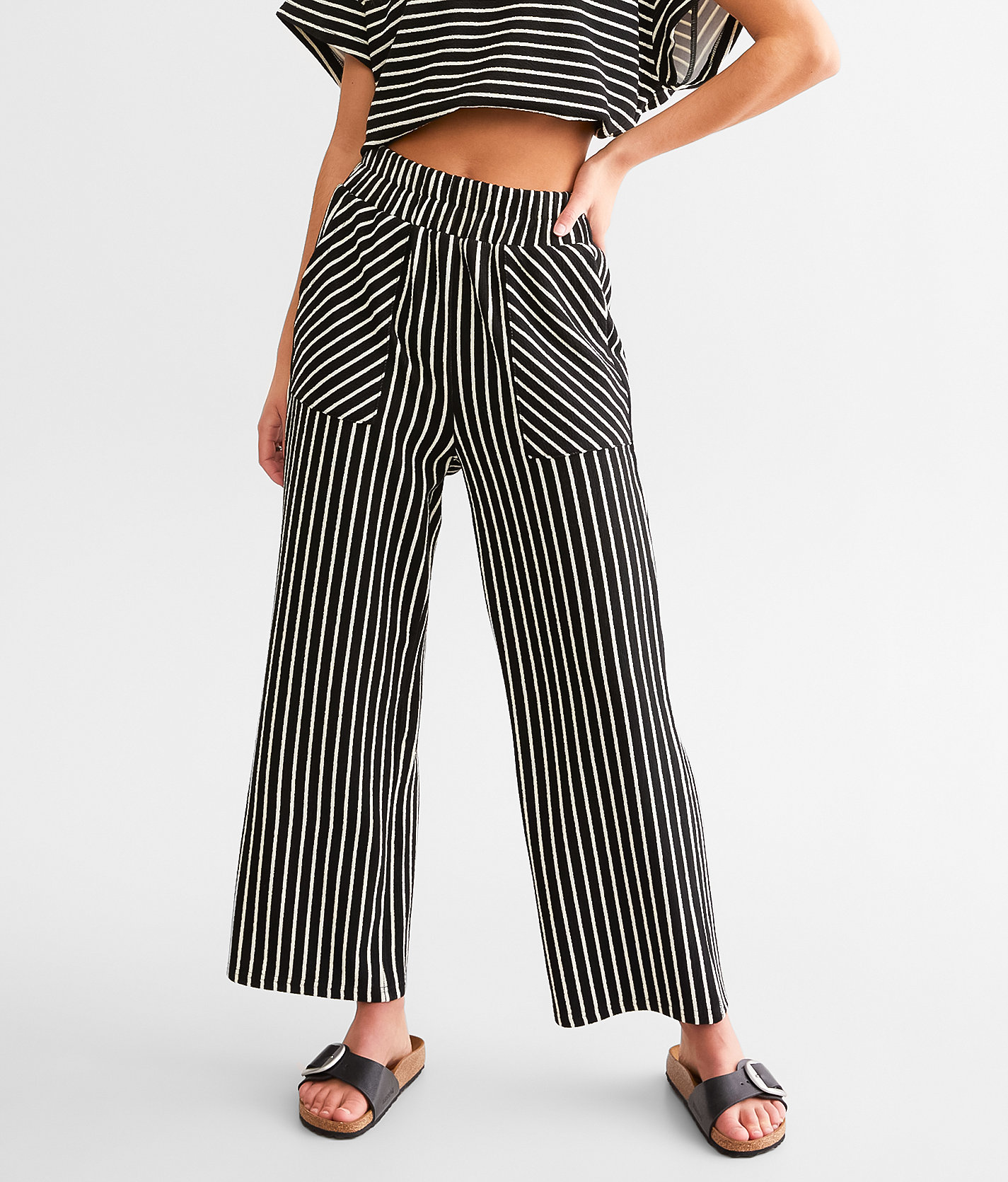 Veveret Striped Straight Pant - Women's Pants in Black White