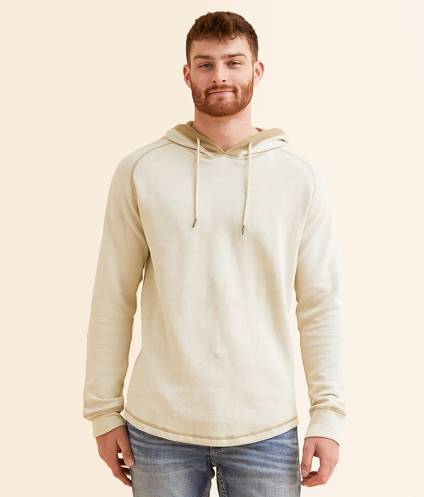 BKE Perforated Hoodie - Men's Sweatshirts in Dune