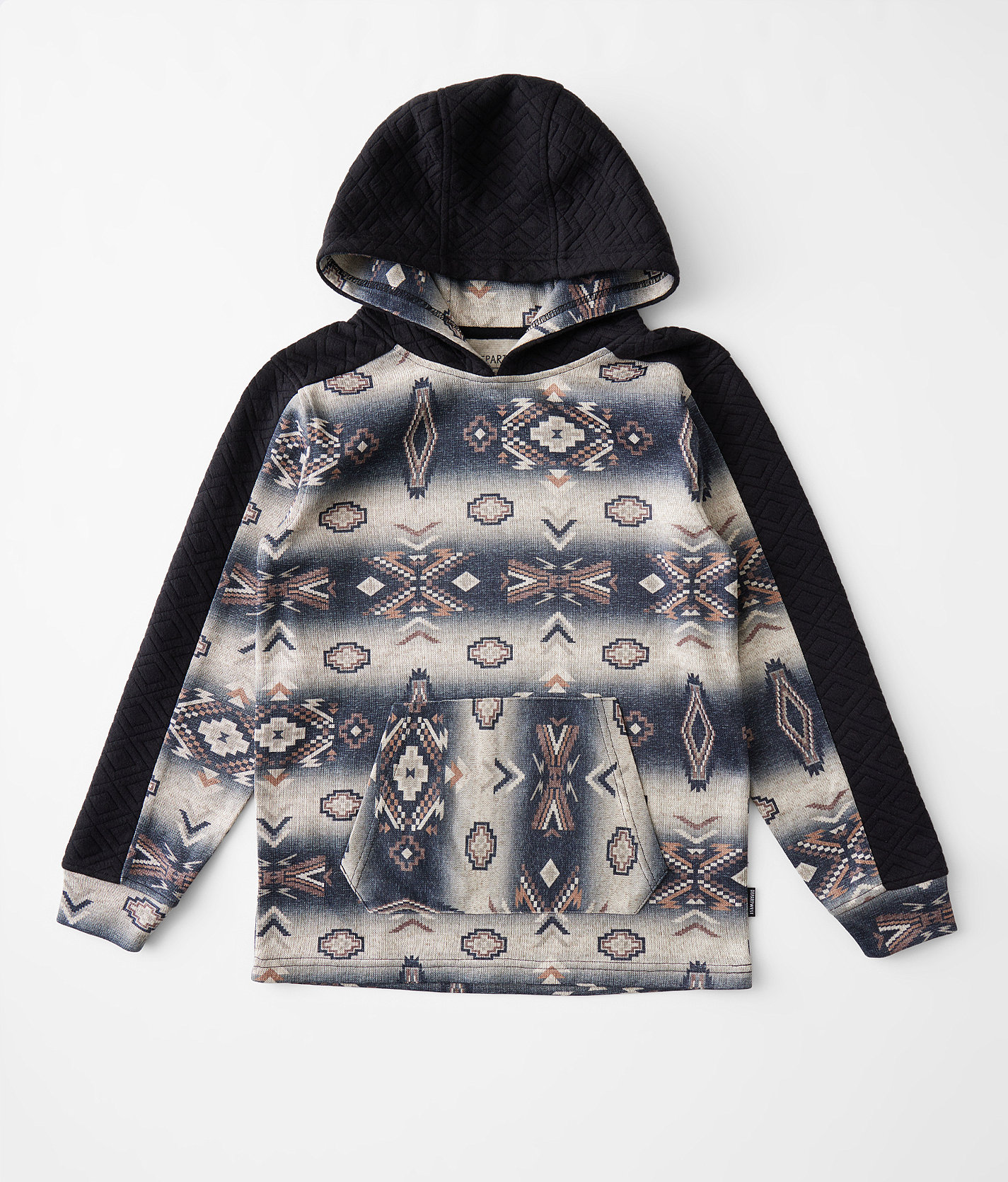 Boys - Departwest Ombre Aztec Hooded Sweatshirt - Boy's Sweatshirts in Black Brown