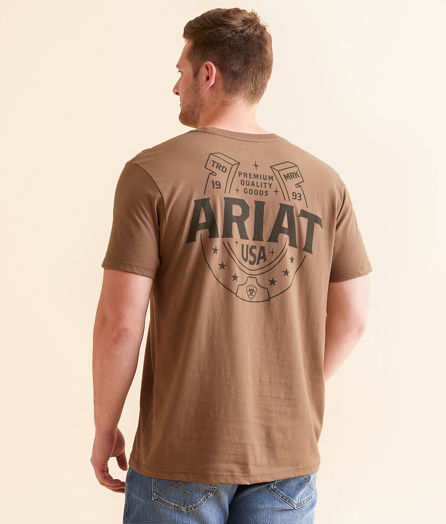 Ariat Pure Luck T-Shirt - Men's T-Shirts in Brown Savana
