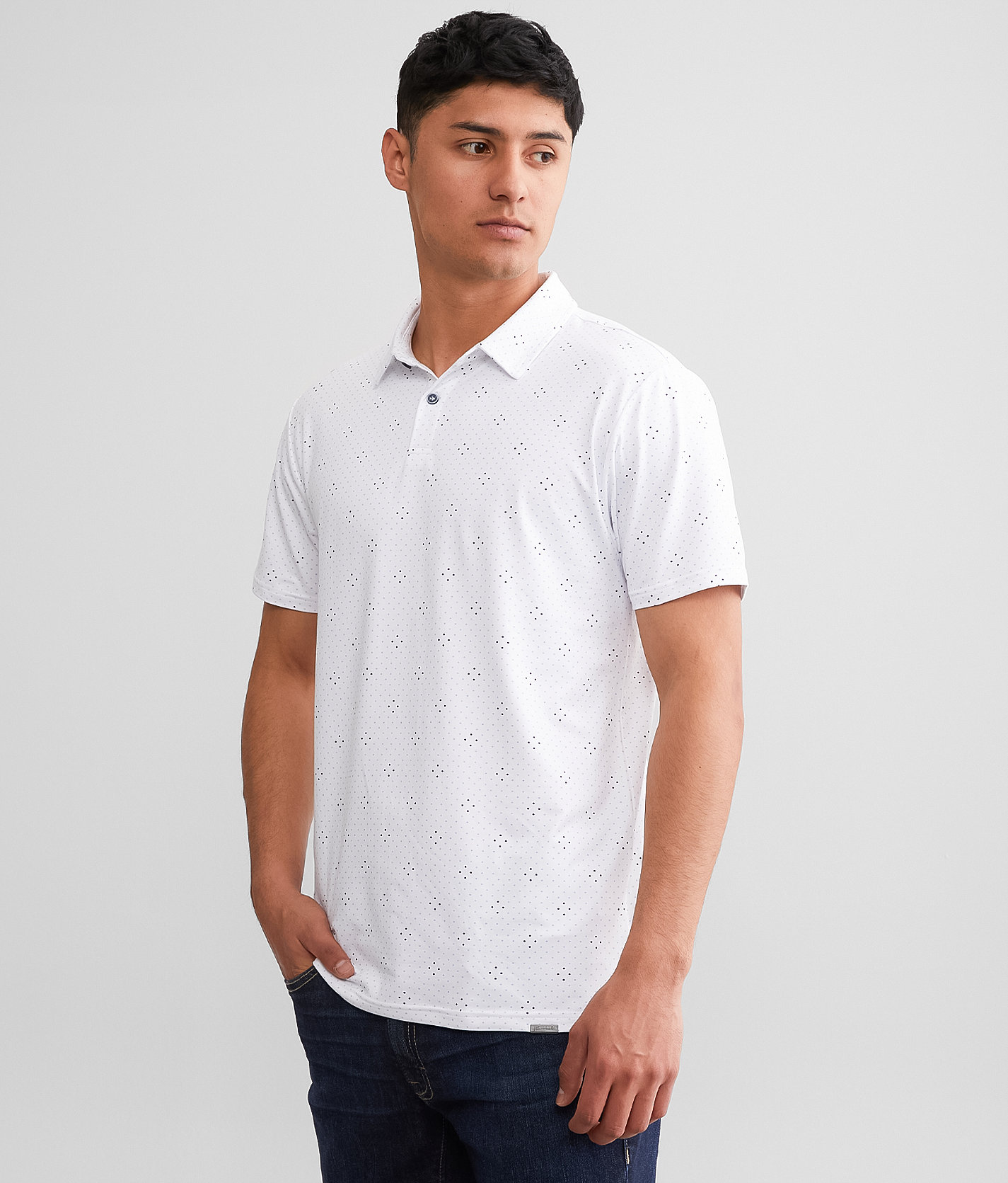 J.B. Holt Wanstead Performance Polo - Men's Polos in White Blue