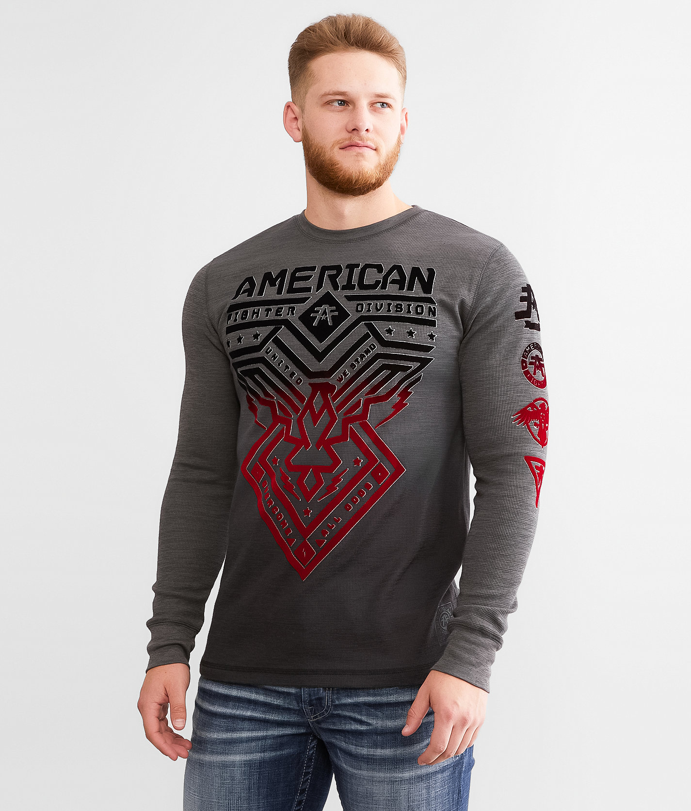 American Fighter Dugger Thermal - Men's T-Shirts in Black Oyster Pewter