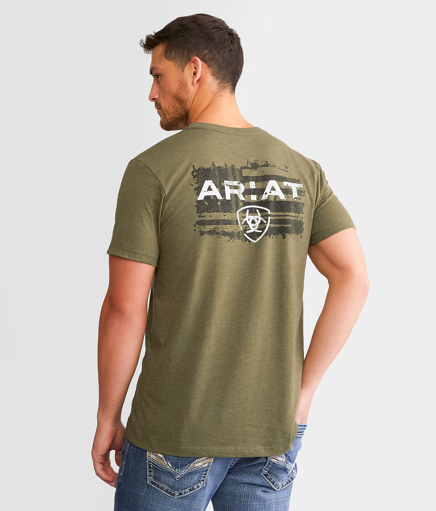Ariat Liquid Stamp T-Shirt - Men's T-Shirts in Military Heather