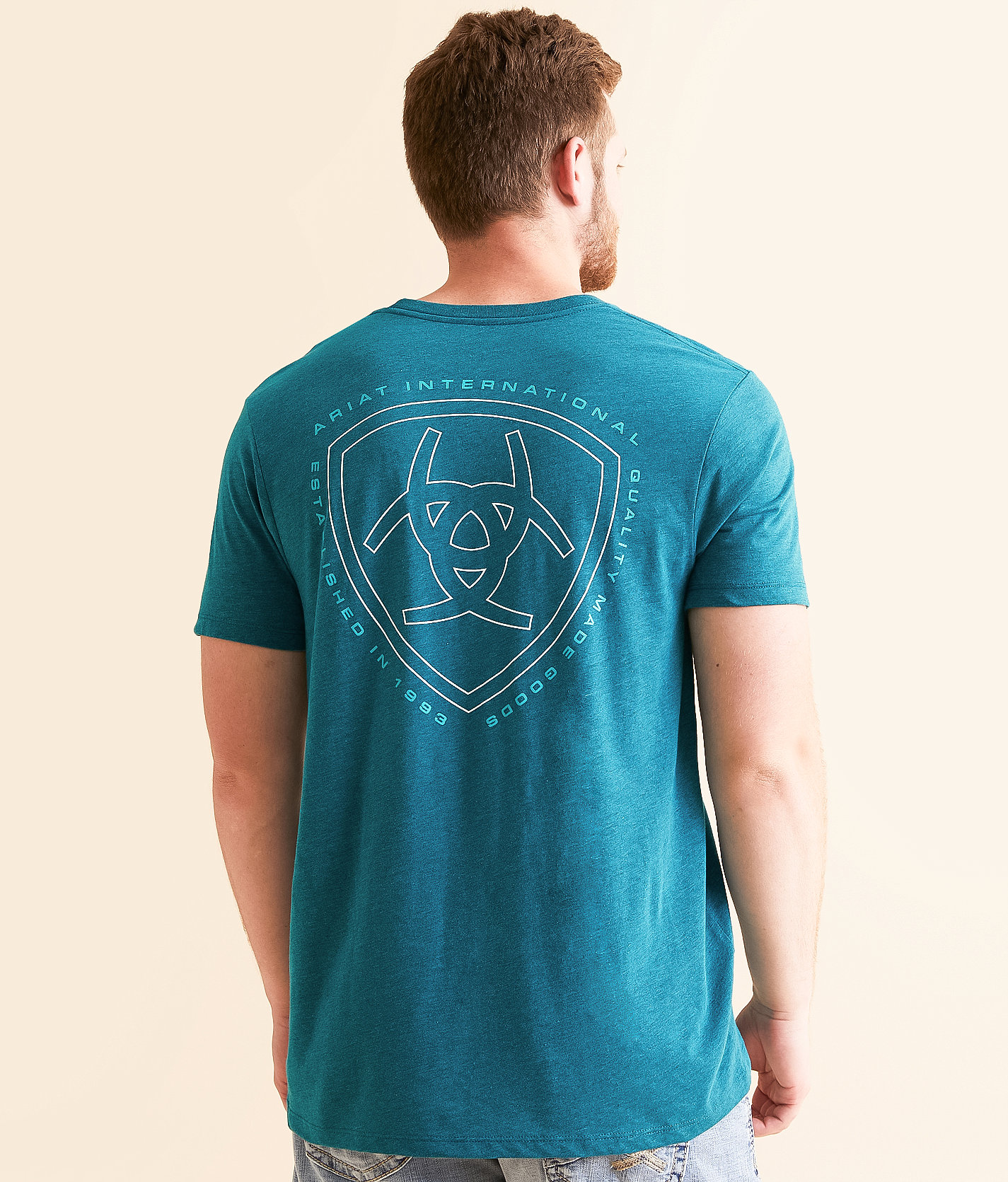 Ariat Easy Rider T-Shirt - Men's T-Shirts in Cyan Black Heather