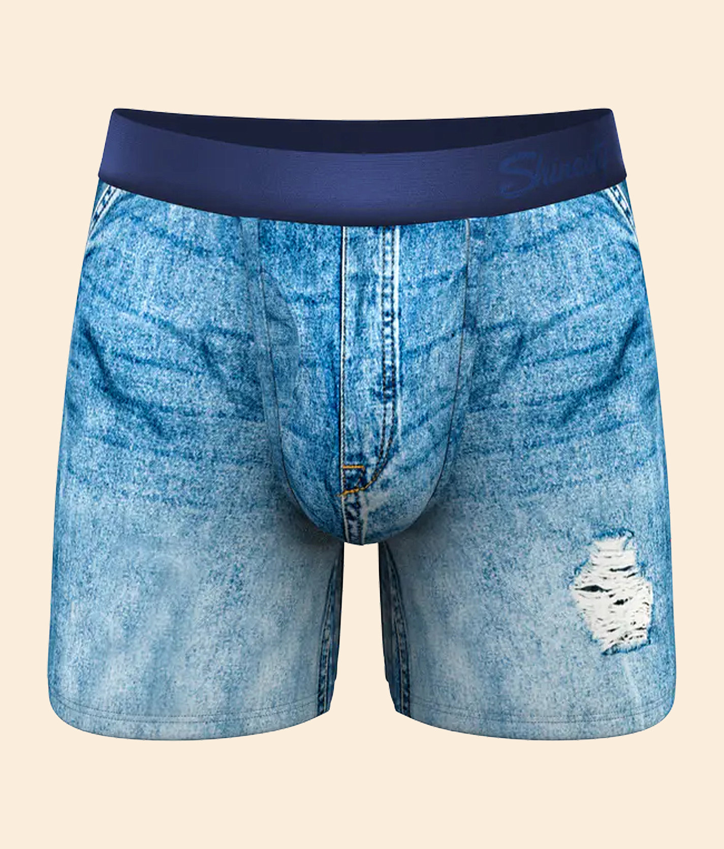 Shinesty® The Never Nude Stretch Boxer Briefs - Men's Boxer Briefs in Blue