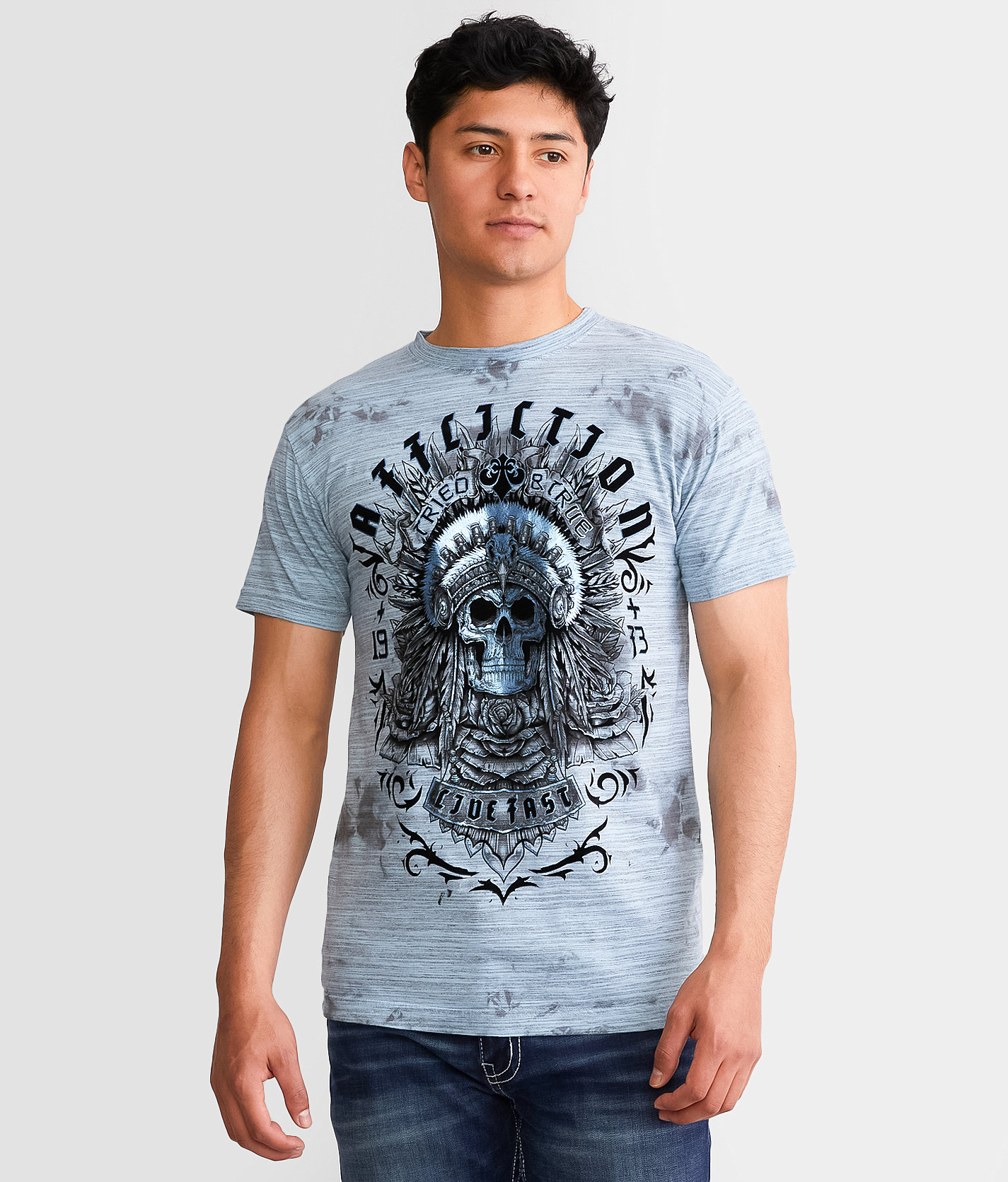 Affliction Lunar Dust T-Shirt - Men's T-Shirts in Slate Bl Dk Slate Bl Crys