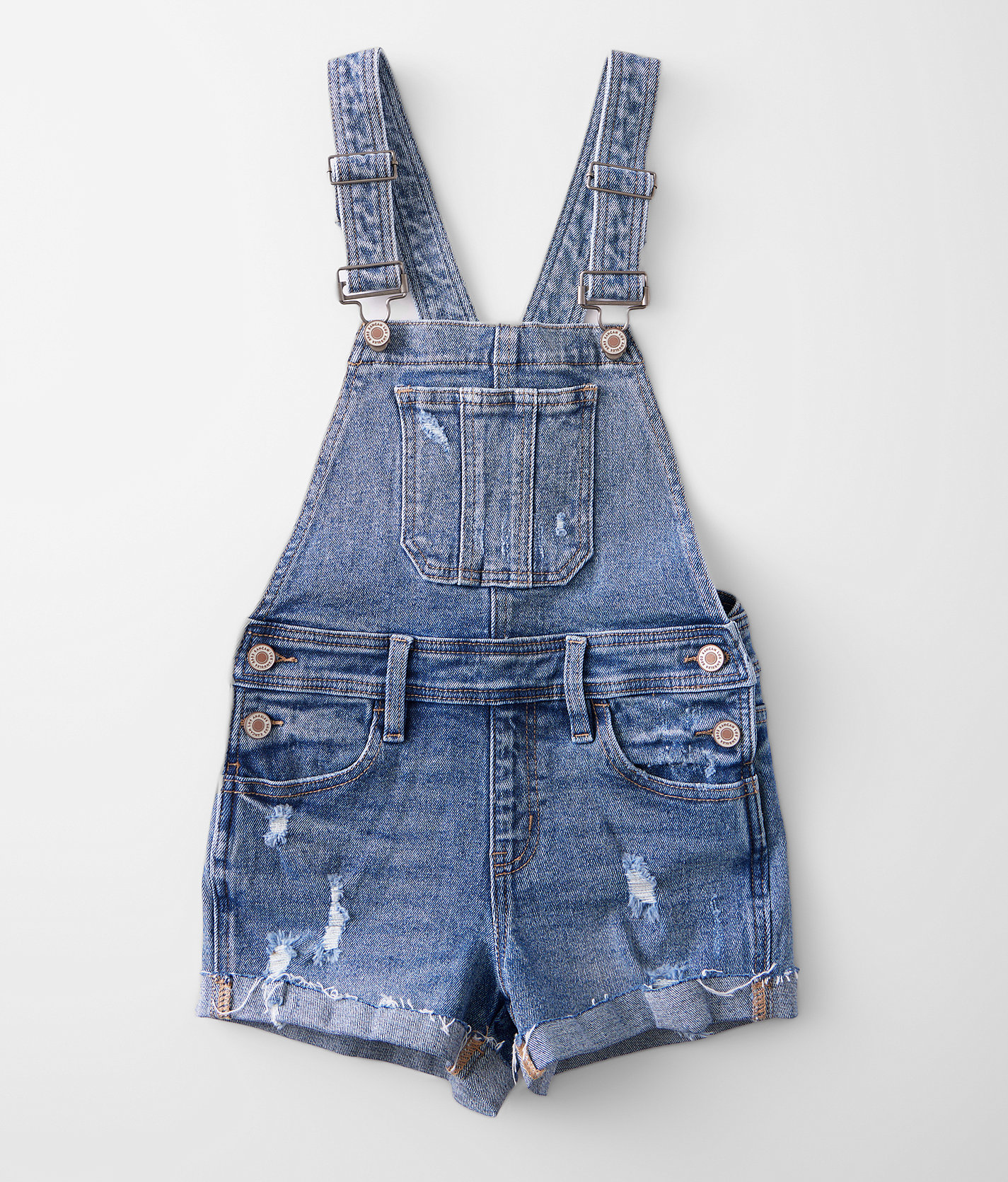 Girls - KanCan Denim Overall Short - Girl's Rompers & Jumpsuits in DK ST