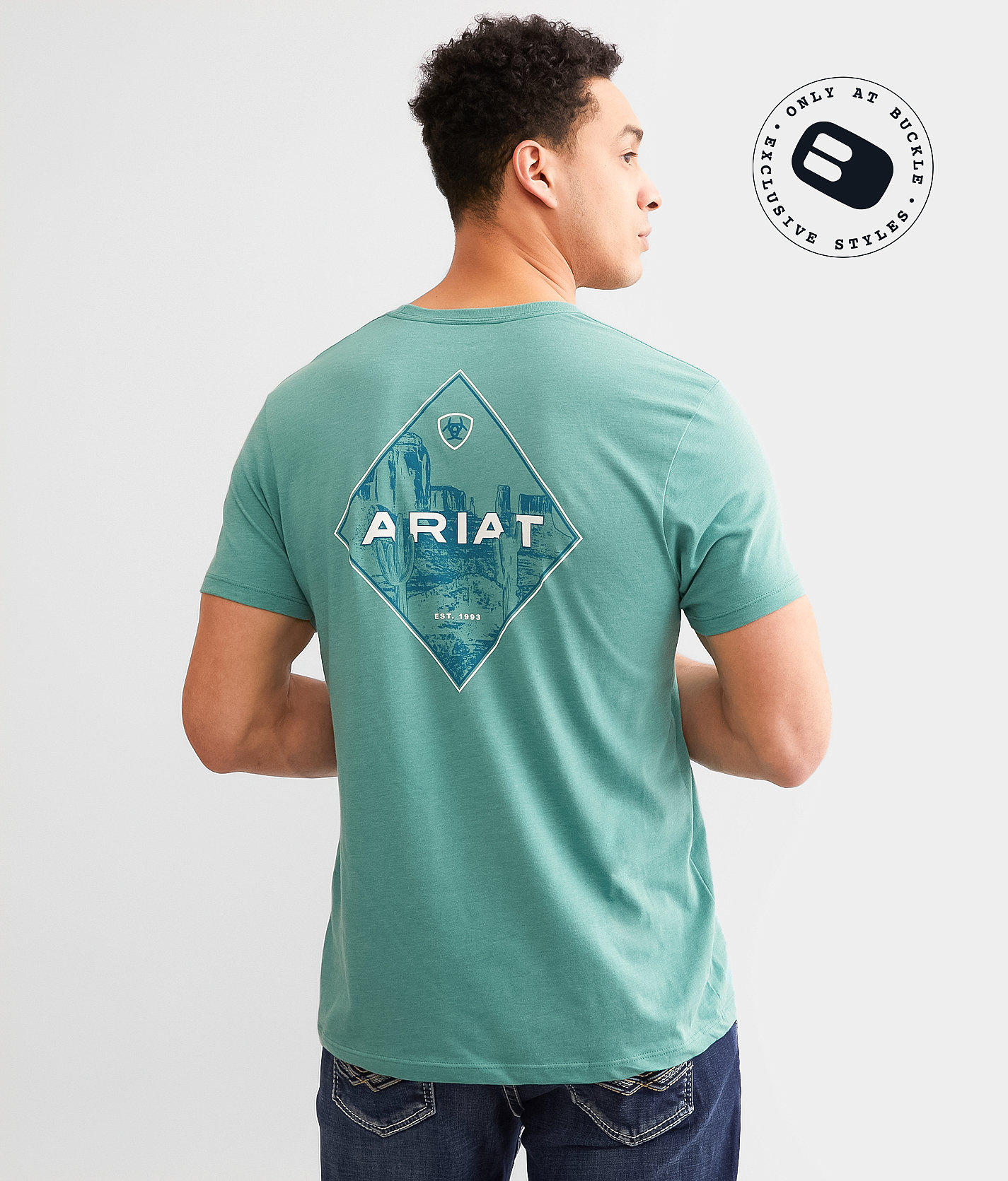 Ariat Diamond Valley T-Shirt - Men's T-Shirts in Ocean Blue Heather
