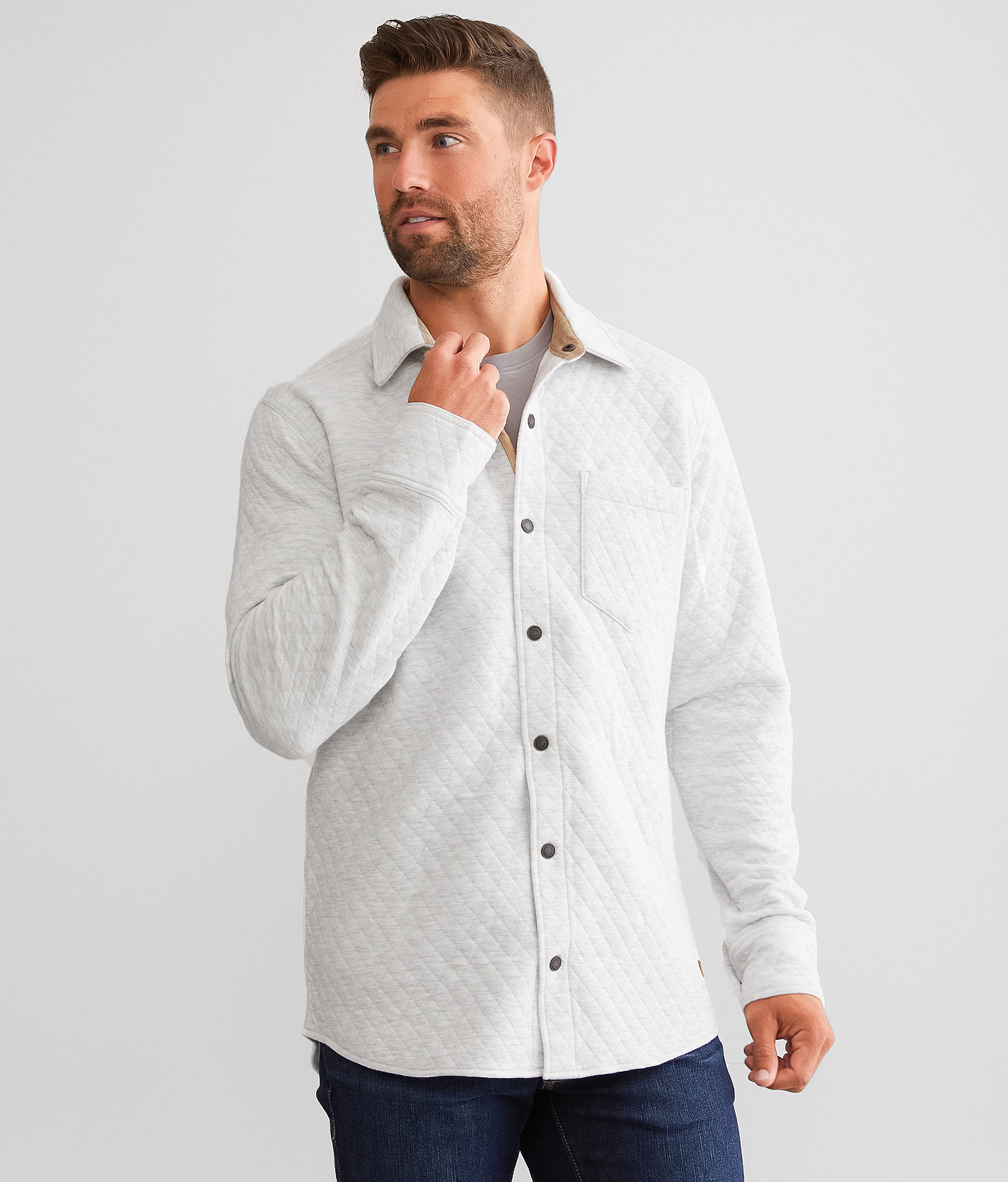 Outpost Makers Quilted Flannel Shirt - Men's Shirts in Ash Heather