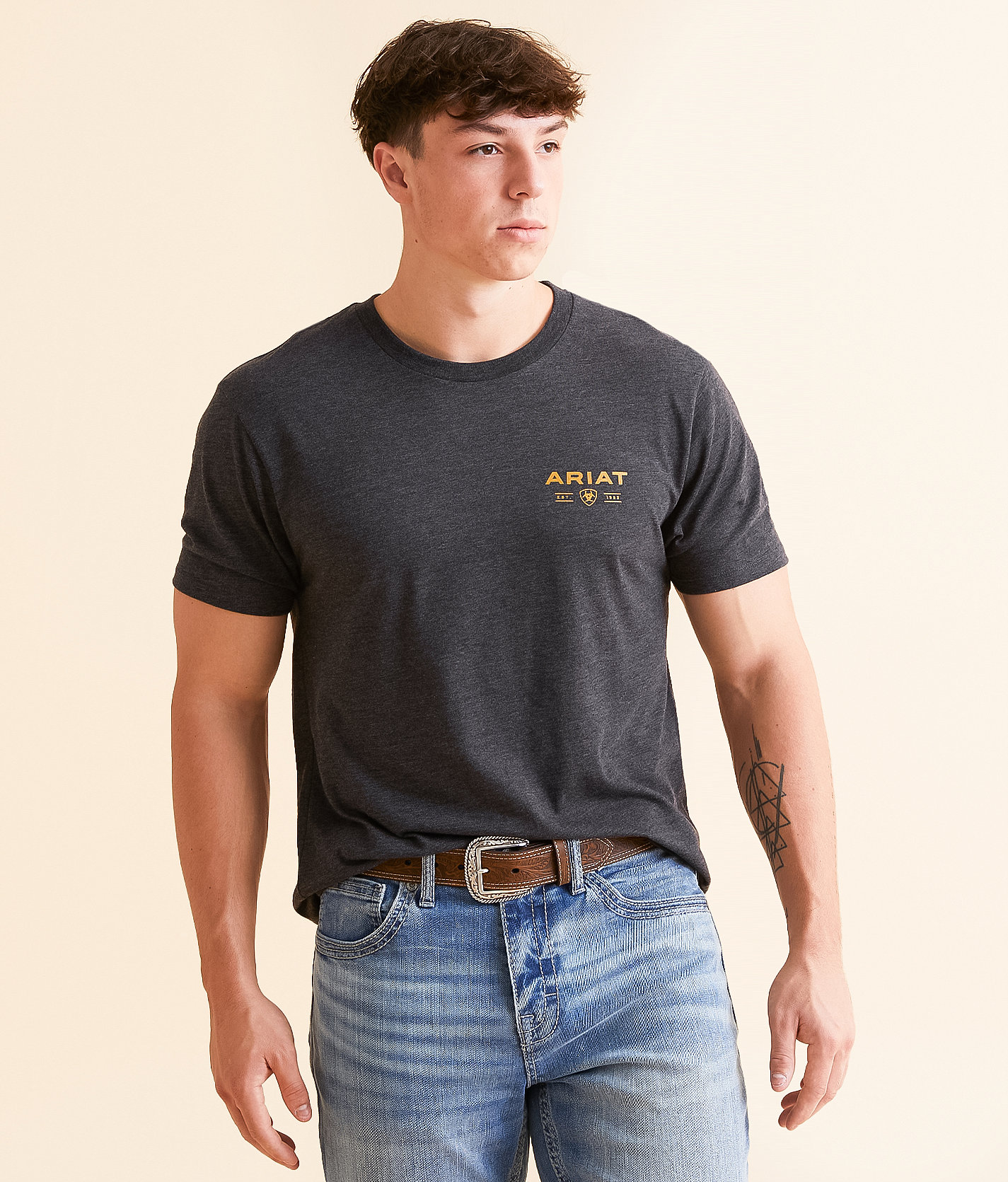 Ariat Cattle Call T-Shirt - Men's T-Shirts in Charcoal Heather