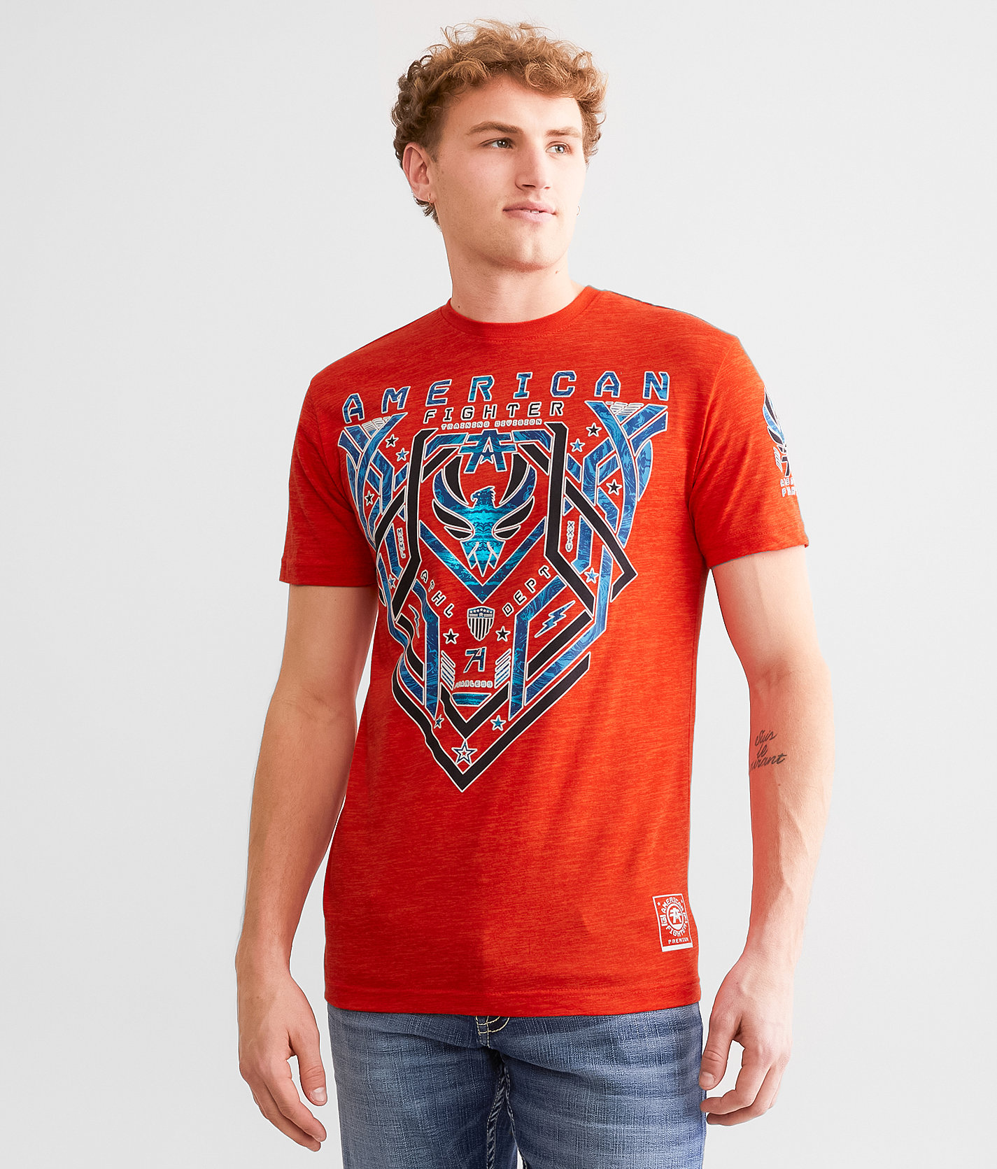 American Fighter Cloverport T-Shirt - Men's T-Shirts in Fiery Red Tangerine Tango