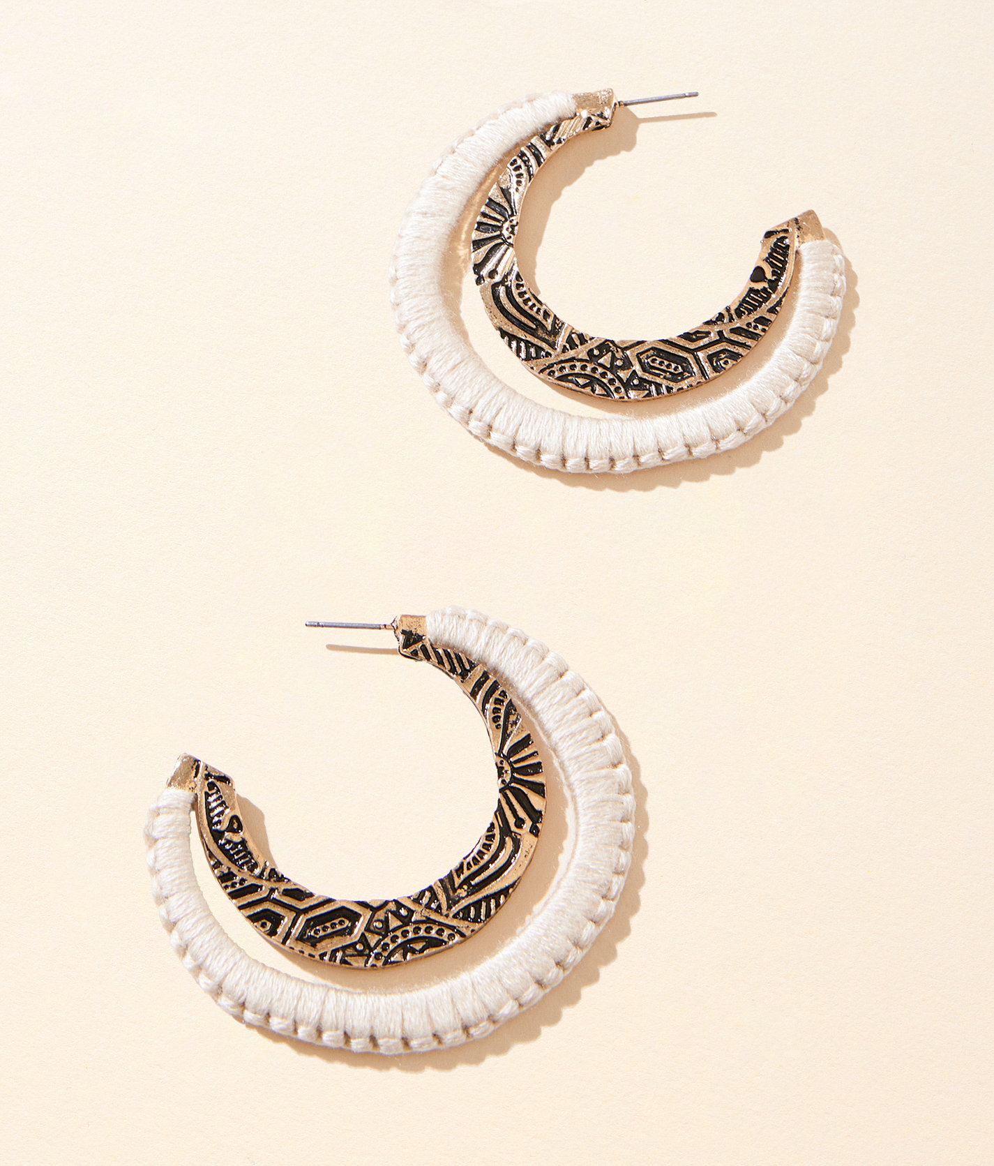 boutique by BKE Thread Wrapped Hoop Earring - Women's Jewelry in Gold