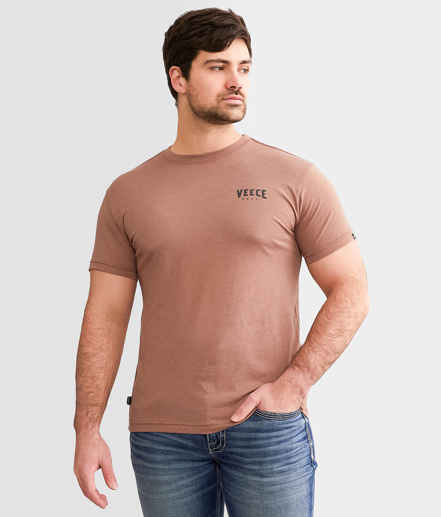 Veece Parallels T-Shirt - Men's T-Shirts in Rum Heather