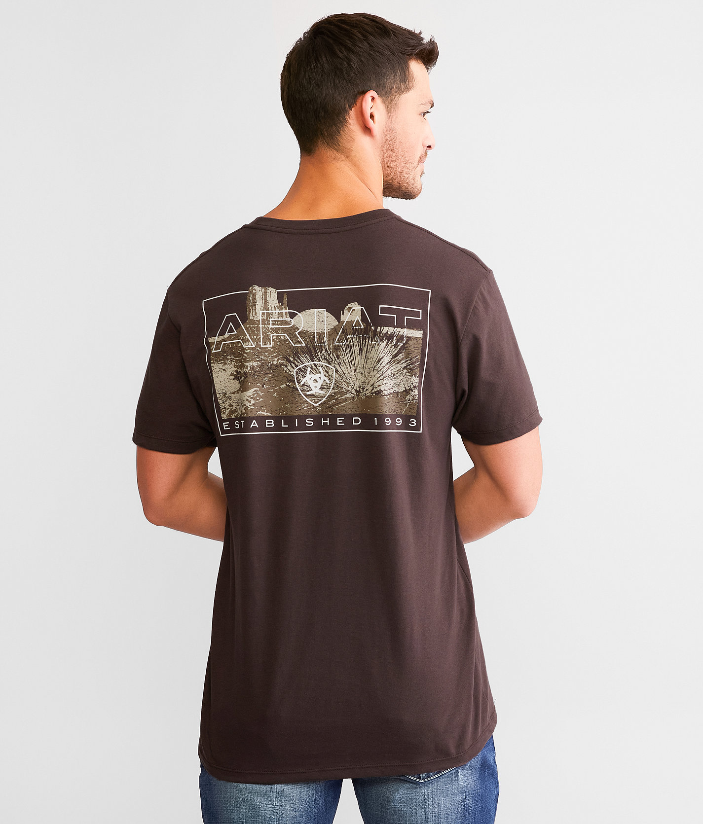 Ariat Boxed Scape T-Shirt - Men's T-Shirts in Dark Brown