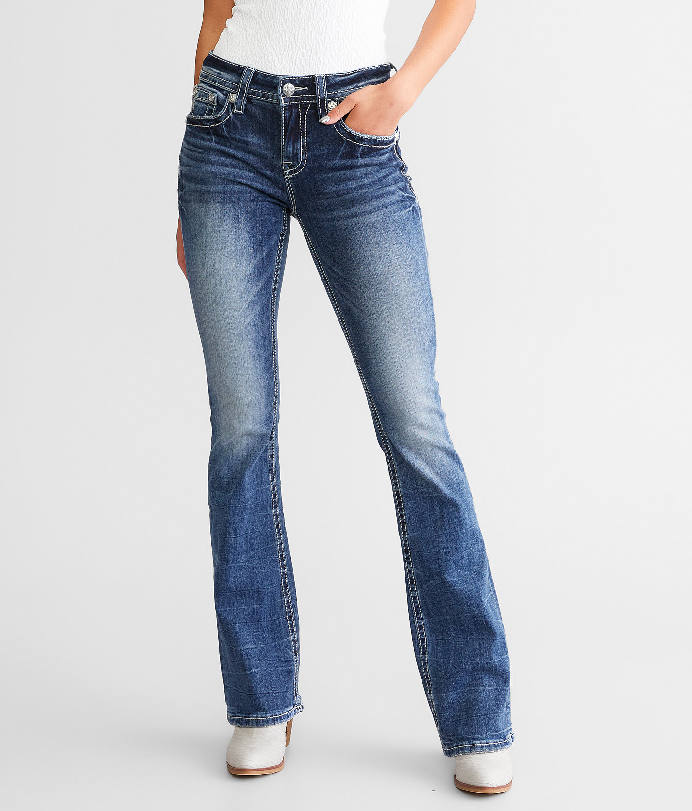 Miss Me Mid-Rise Boot Stretch Jean - Women's Jeans in M829