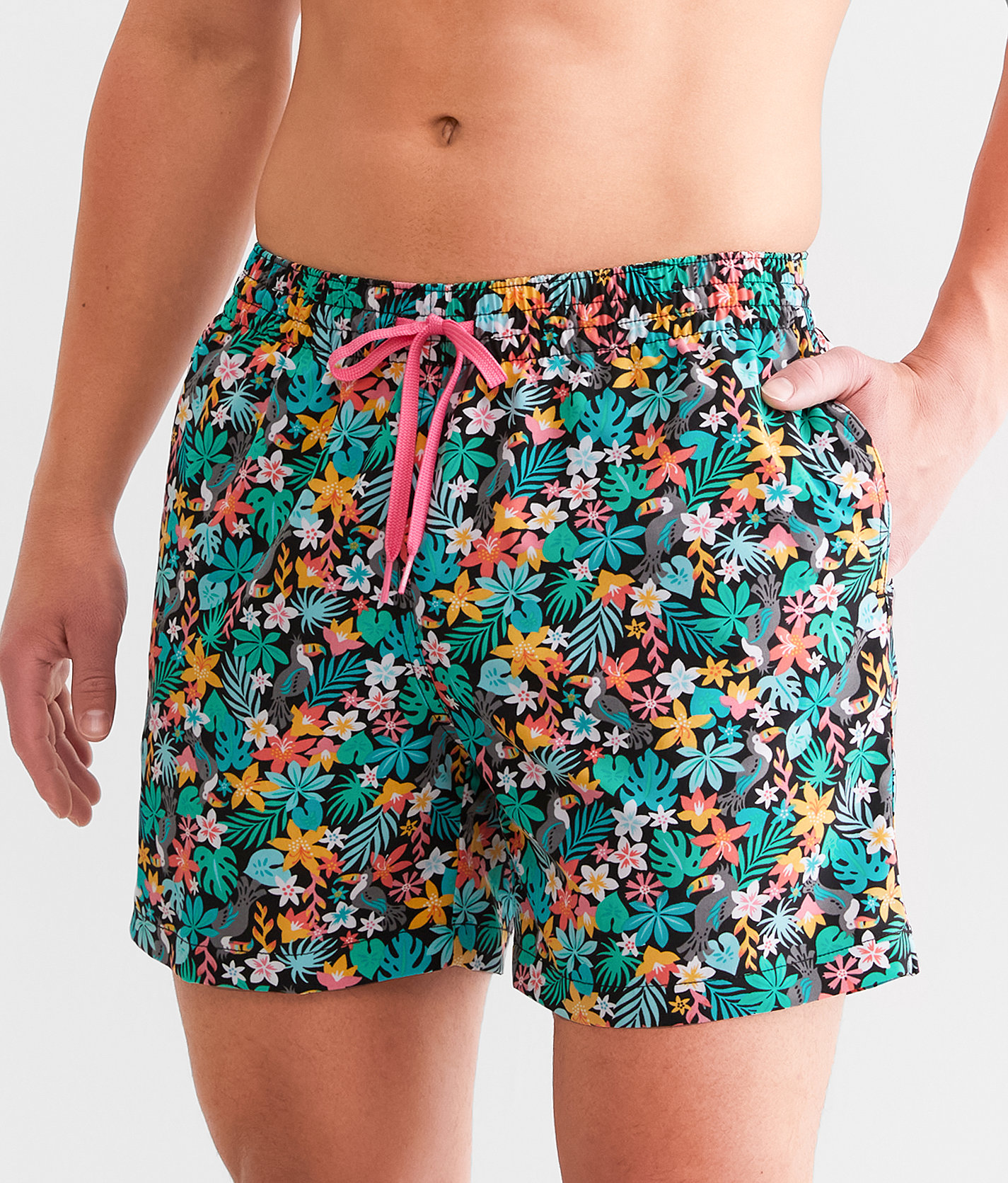 Chubbies The Bloomerangs Stretch Swim Trunks - Men's Swimwear in Black Solid
