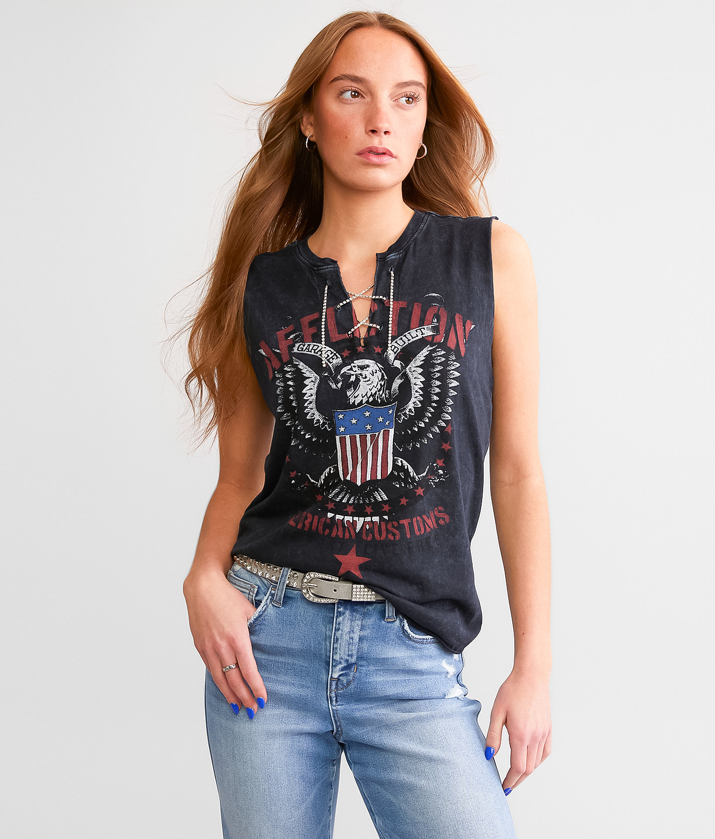 Affliction Live Fast Free Tank Top - Women's Tank Tops in Black Lava Wash