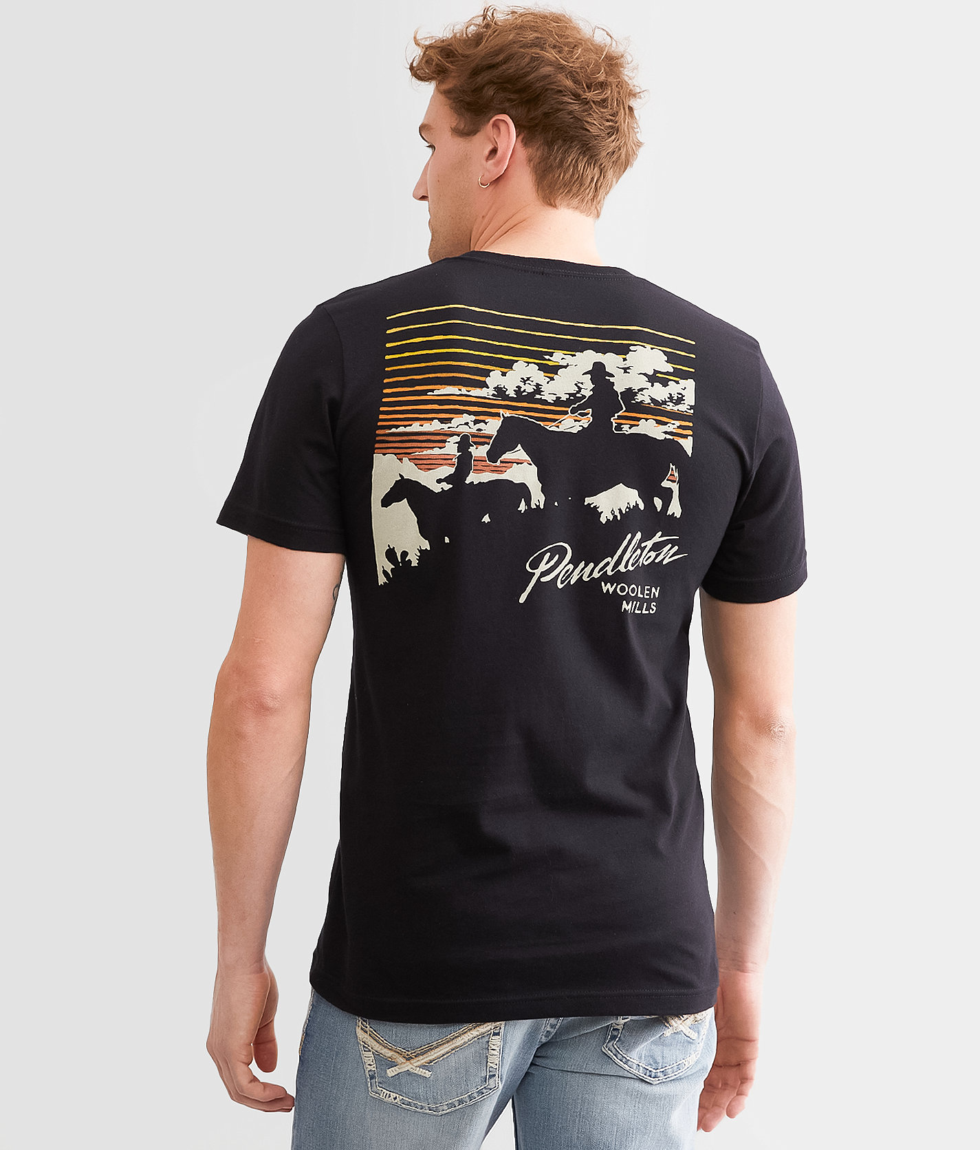Pendleton Sunset Trail Ride T-Shirt - Men's T-Shirts in Black