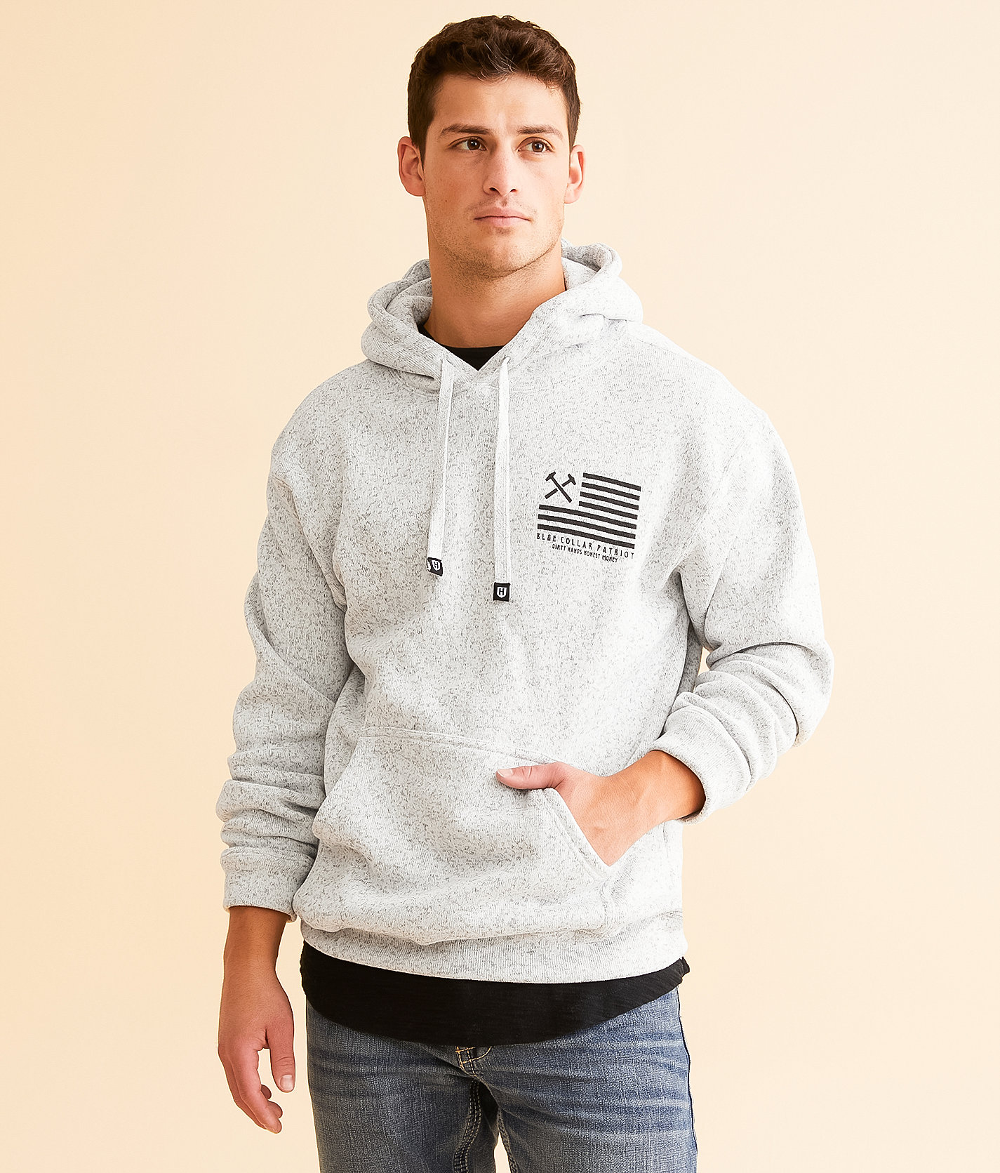 Howitzer Worker Flag Hooded Sweatshirt - Men's Sweatshirts in White