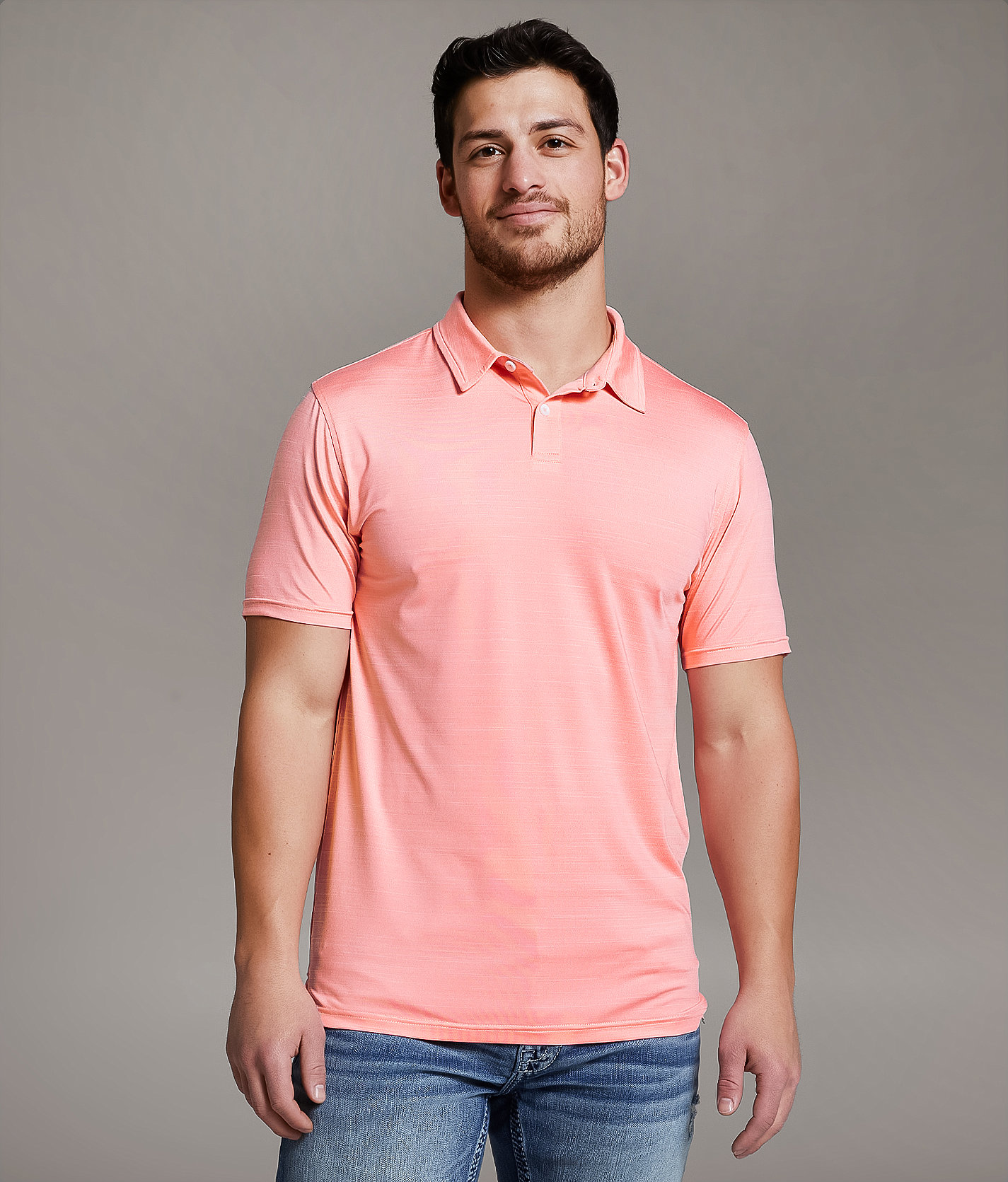 BKE Performance Stretch Polo - Men's Polos in Pink