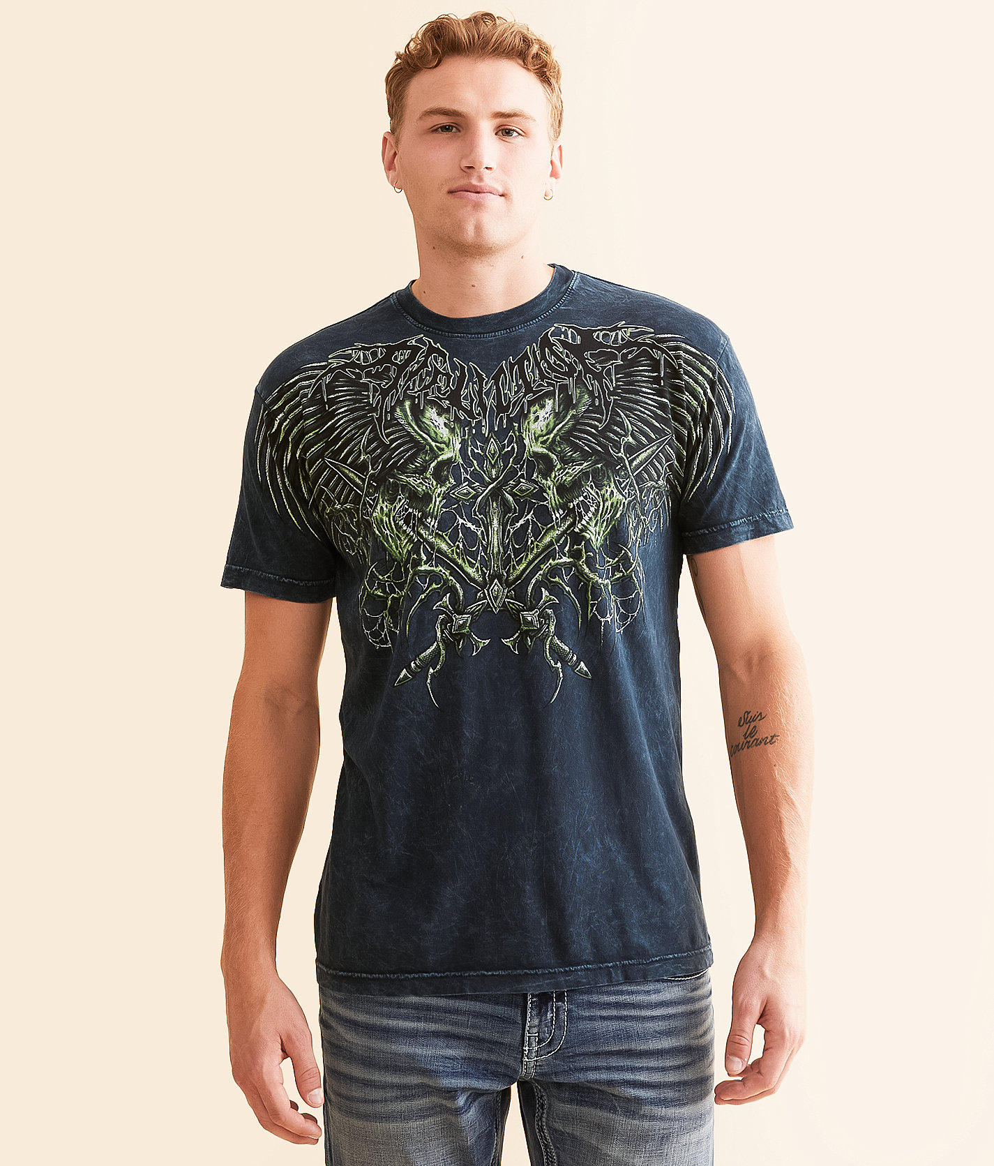 Affliction Toxic Wrath T-Shirt - Men's T-Shirts in Black Lava Wash