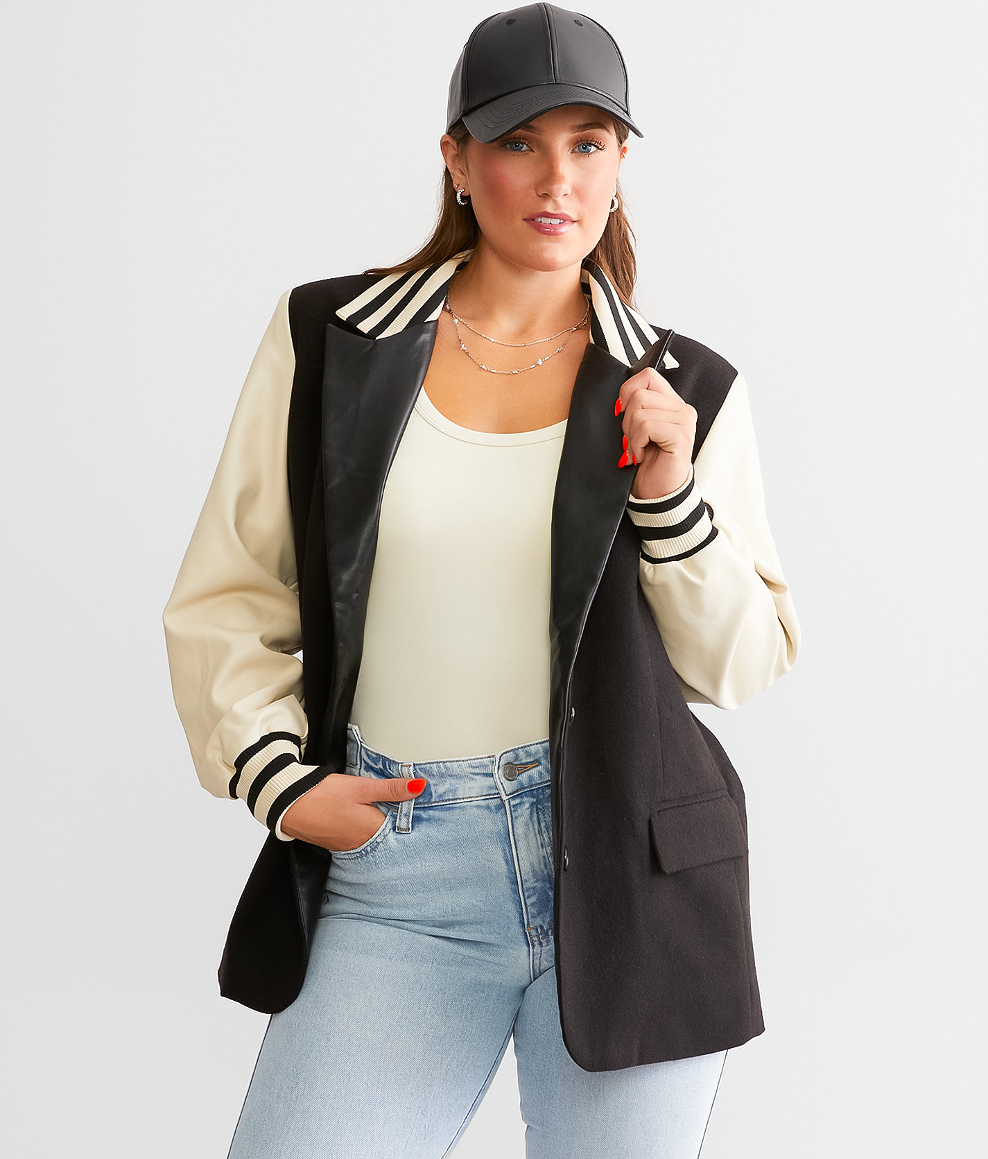 Steve Madden Opal Blazer Jacket - Women's Coats & Jackets in Black