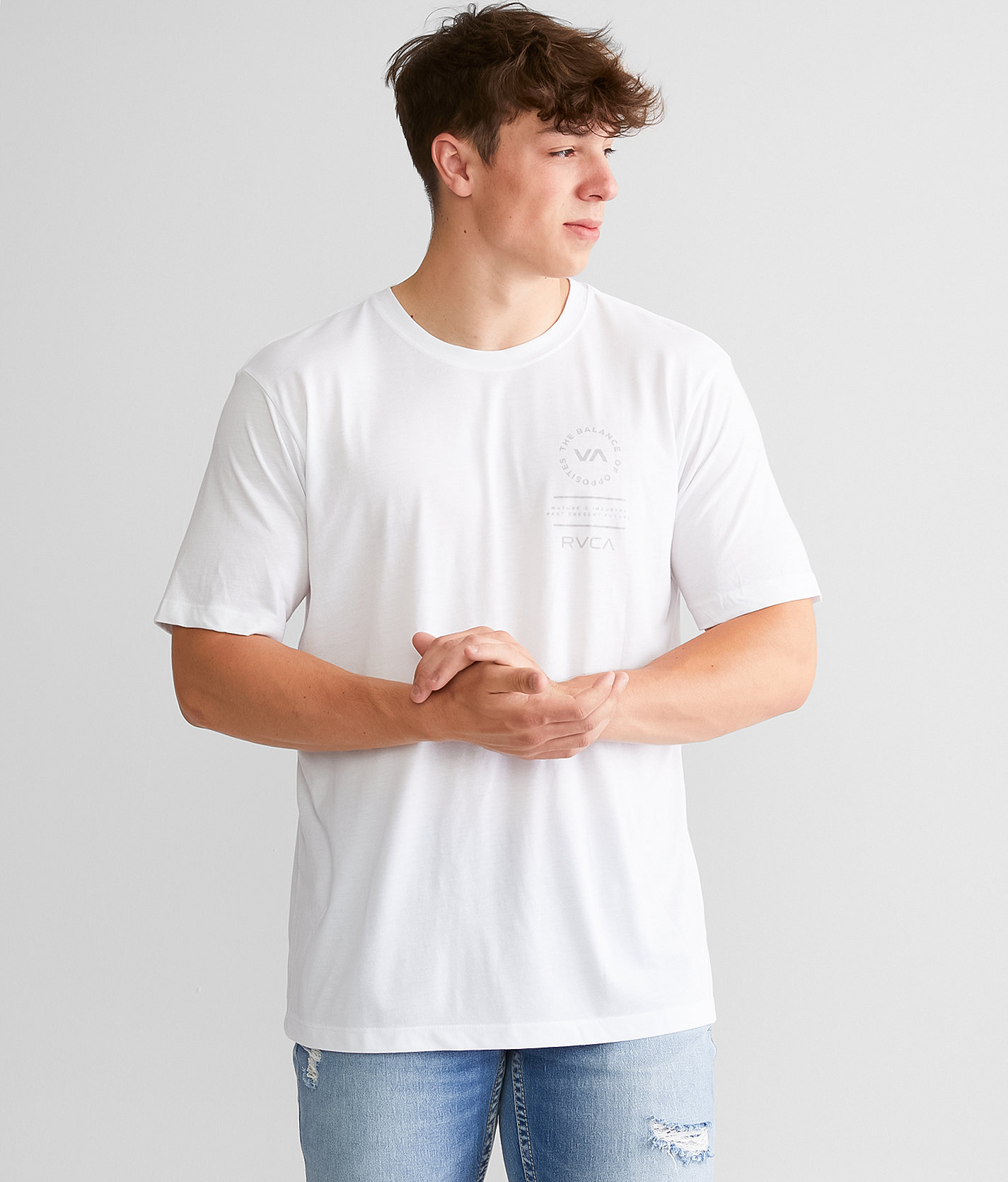 RVCA Tri Balance Sport T-Shirt - Men's T-Shirts in White