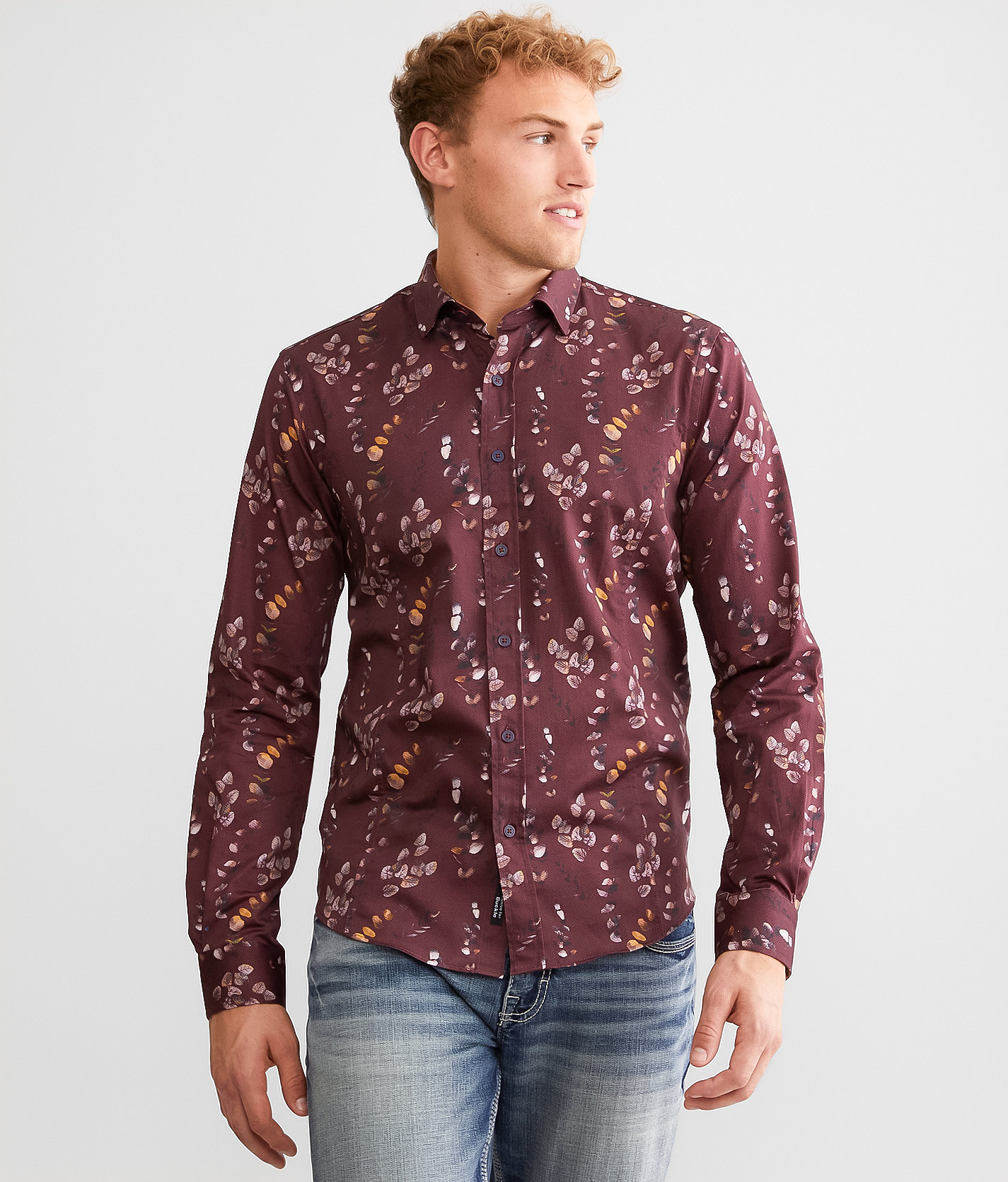 Eight X Leaf Shirt - Men's Shirts in Burgundy