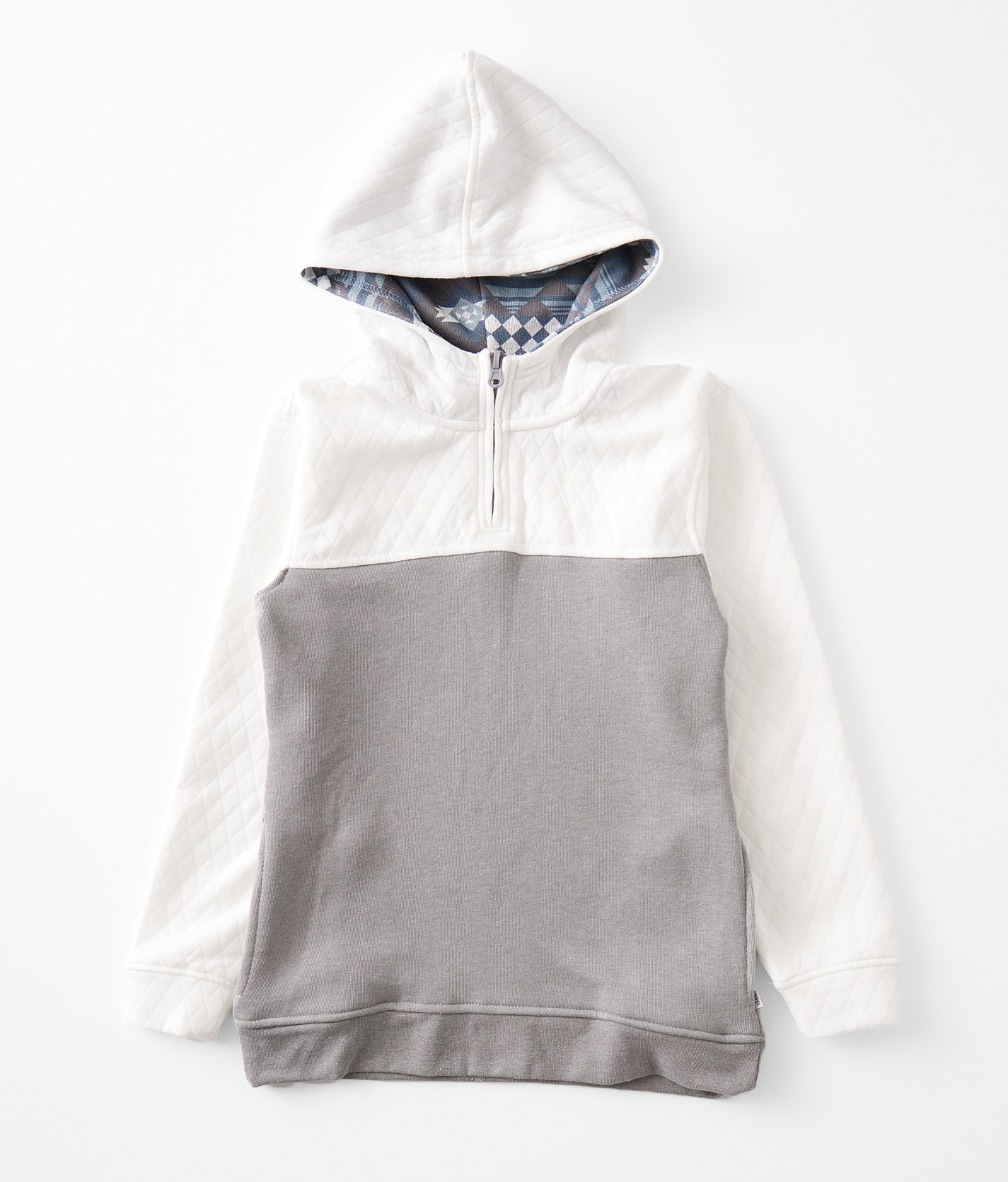 Boys - Departwest Quarter Zip Hoodie - Boy's Sweatshirts in Grey White