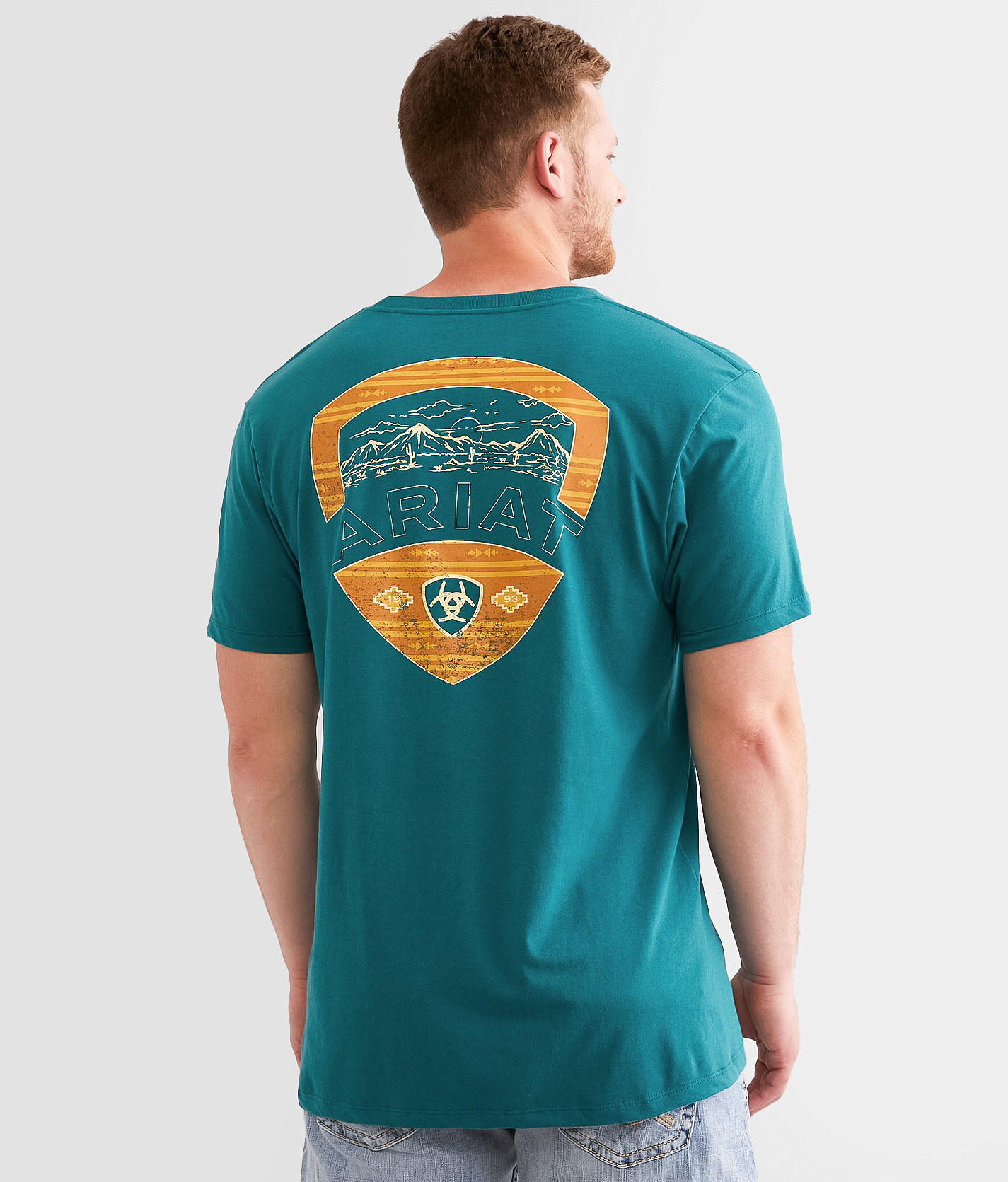 Ariat Golden Valley Shield T-Shirt - Men's T-Shirts in Mediterranea