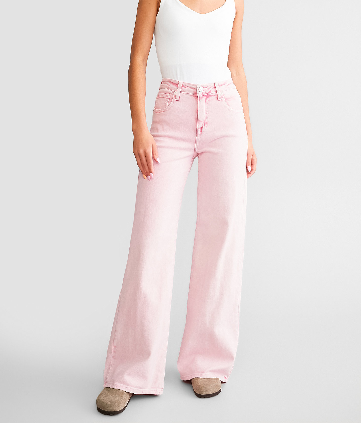 Risen Wide Leg Stretch Jean - Women's Jeans in Acid Pink