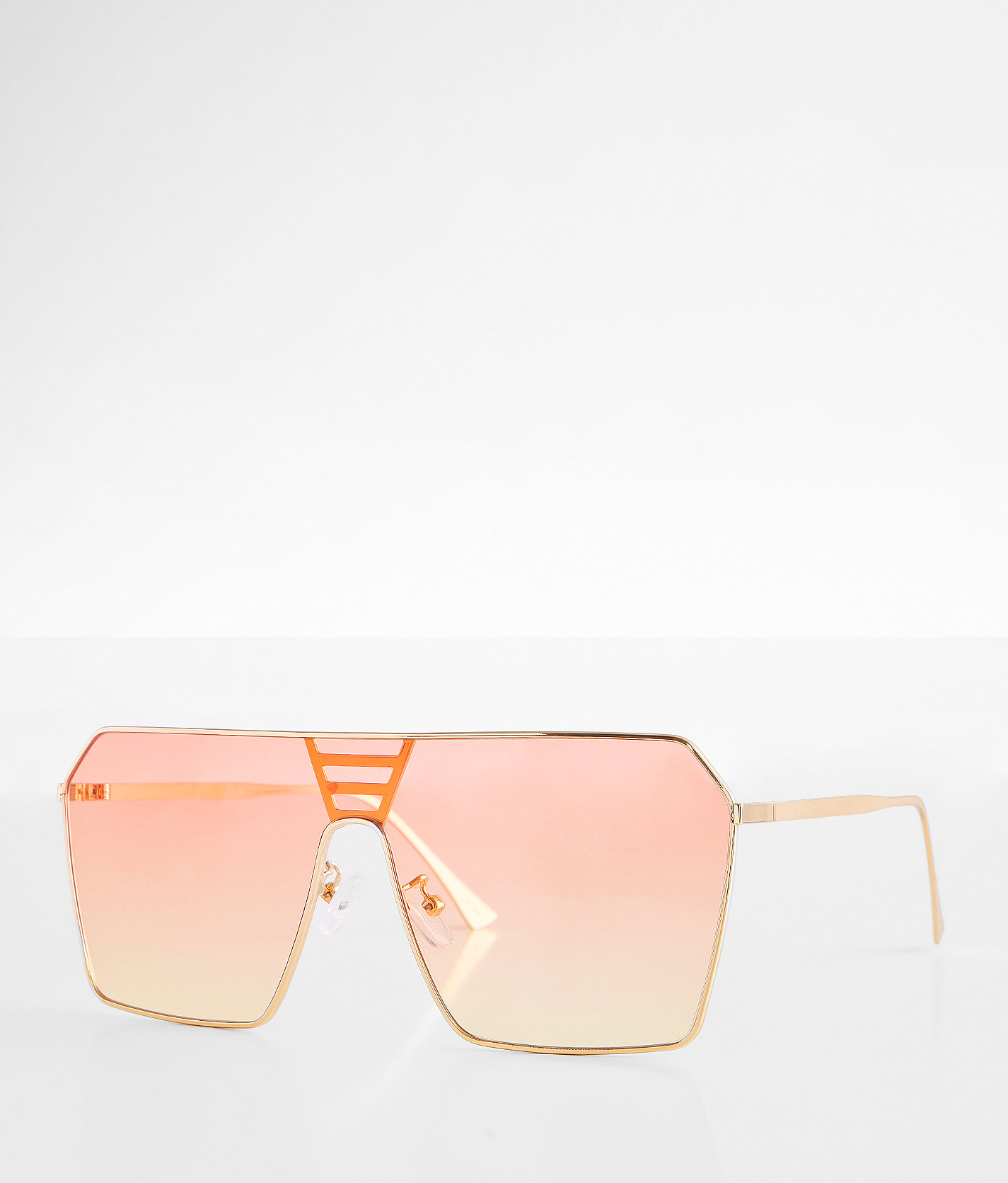 BKE Gradient Shield Sunglasses - Women's Sunglasses & Glasses in Gold