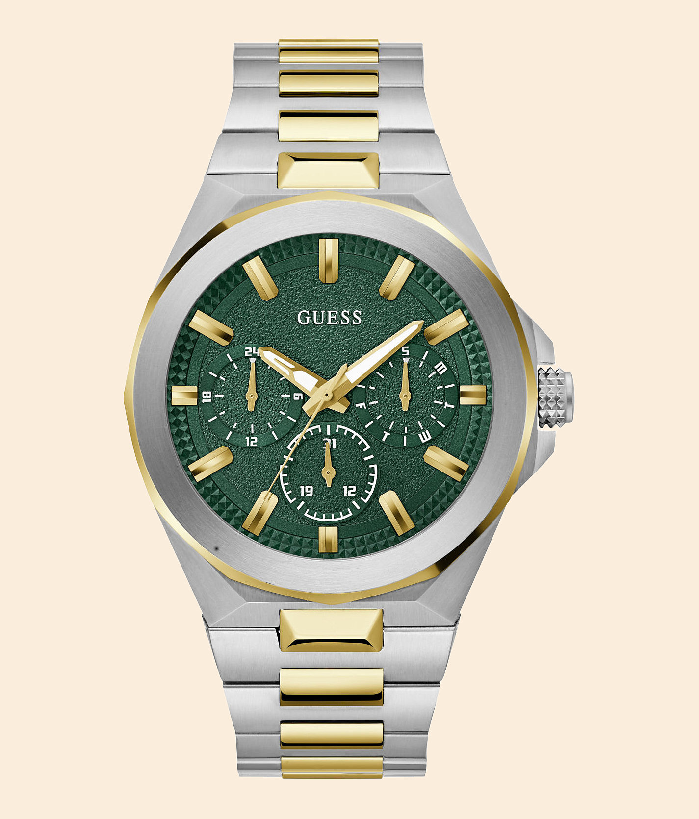 Guess Two Tone Watch - Men's Watches in Silver Gold