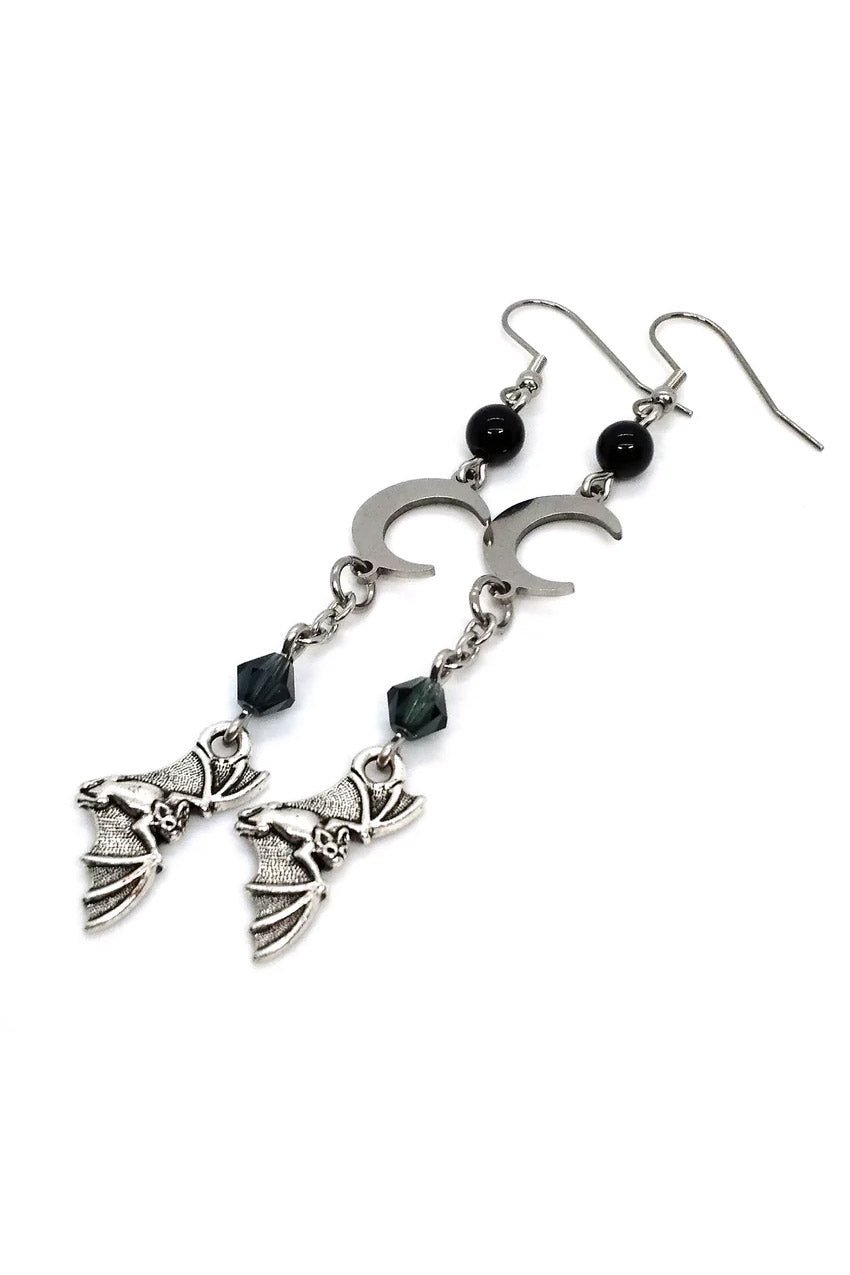 Bat and Moon Earrings