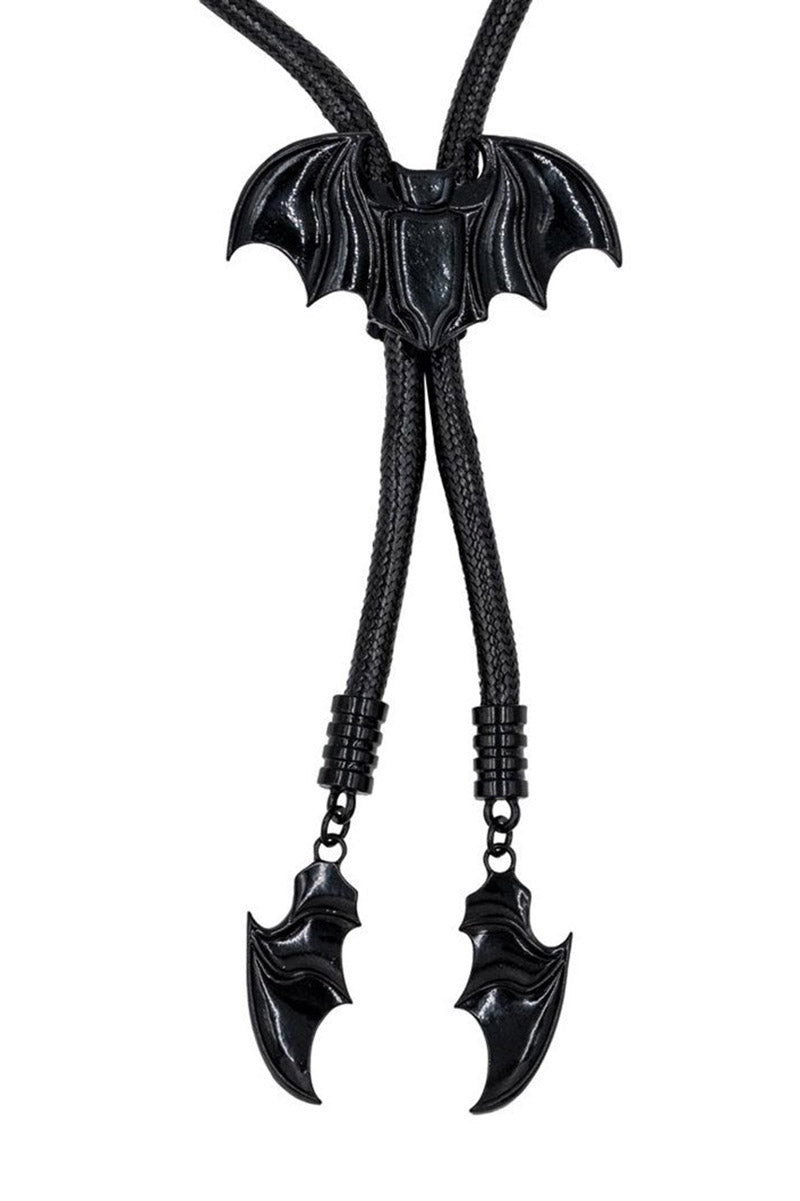Bat Black Bolo Western Tie