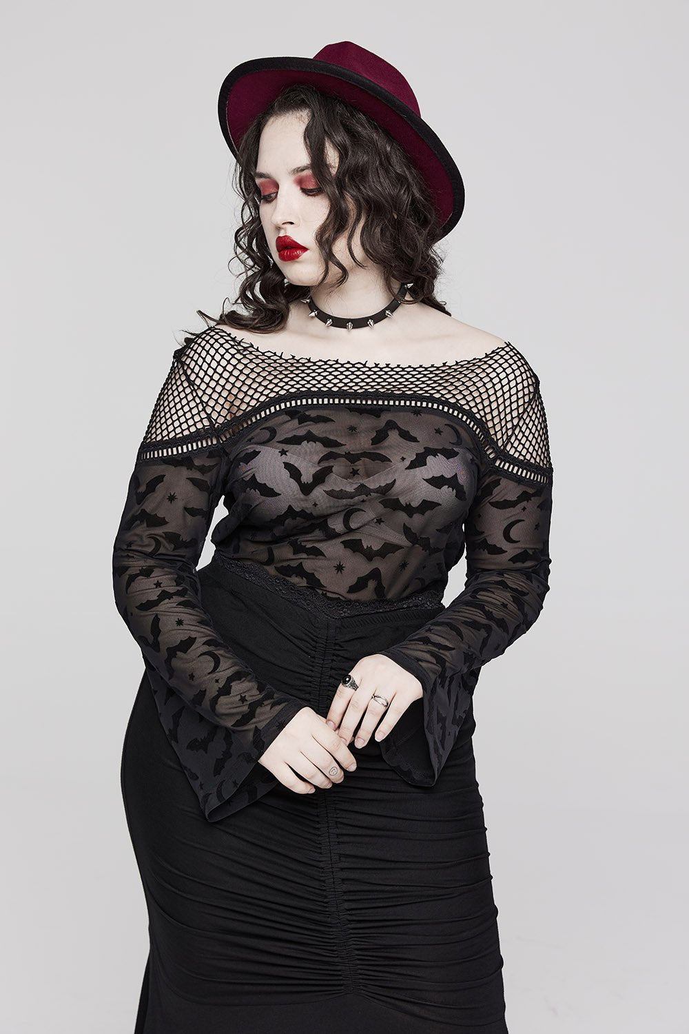 Dread Bat Fishnet Mesh Top