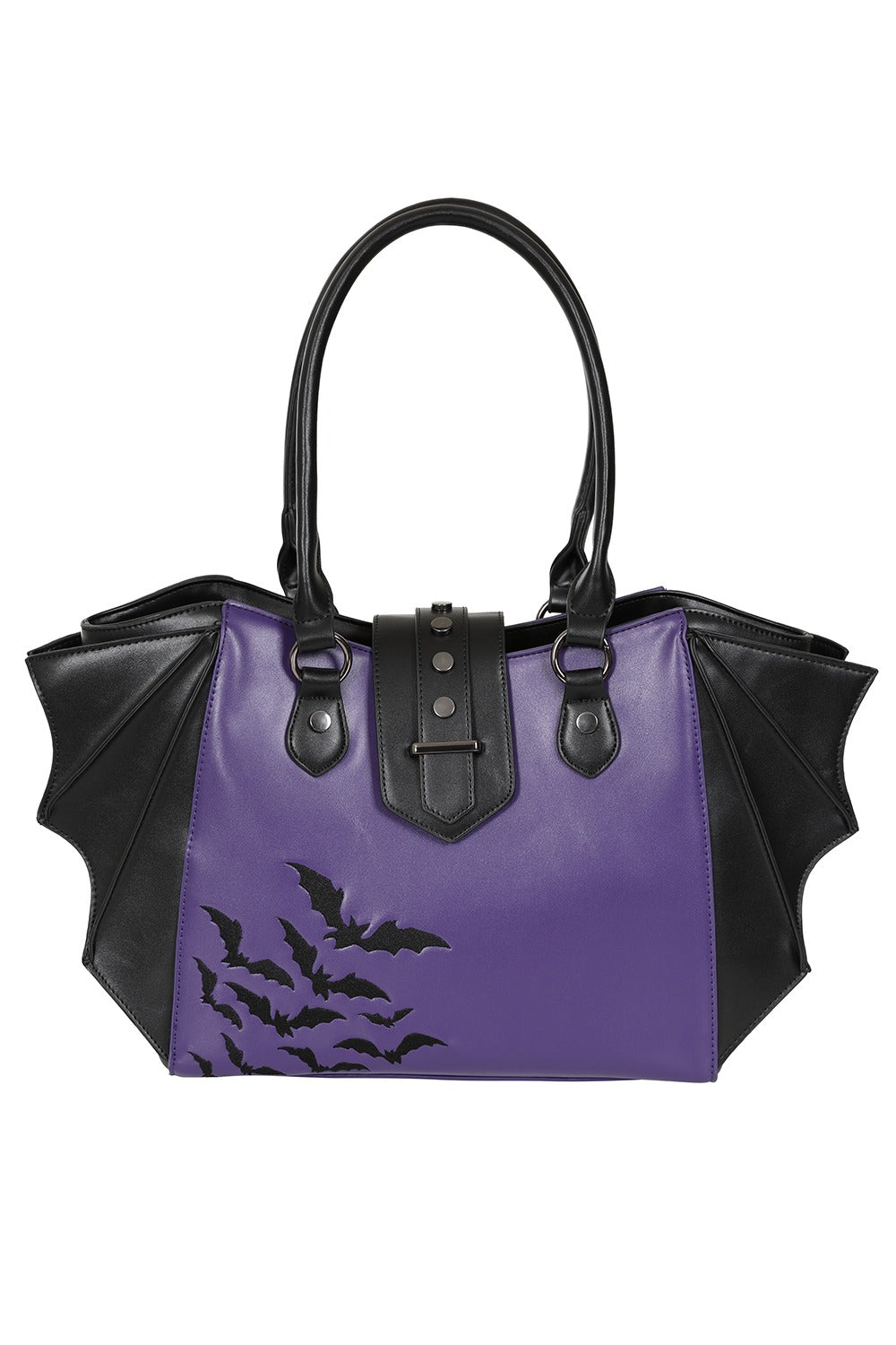 Embroidered Bats Handbag [Purple/Black]