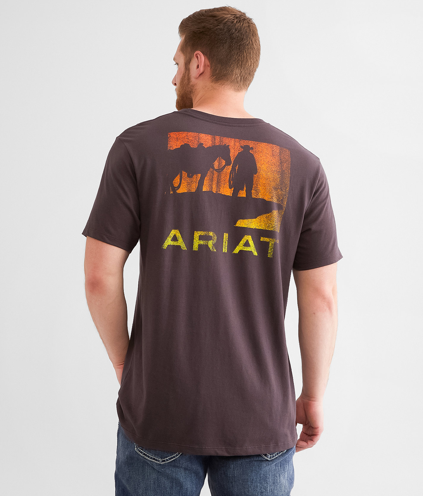 Ariat Inkstamp Sunset Ridge T-Shirt - Men's T-Shirts in Dark Brown