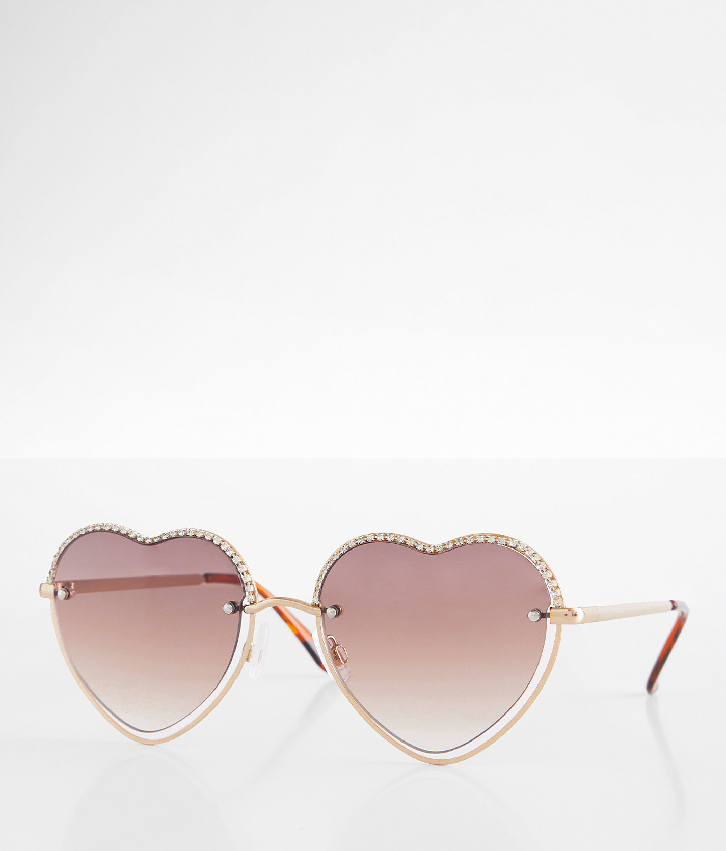 BKE True Love Glitz Heart Sunglasses - Women's Sunglasses & Glasses in Gold