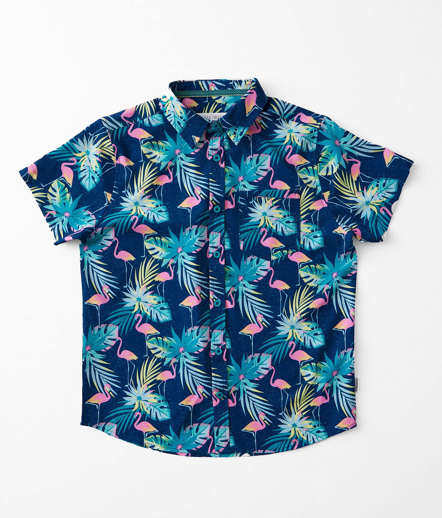 Boys - Departwest Tropical Performance Stretch Shirt - Boy's Shirts in Navy