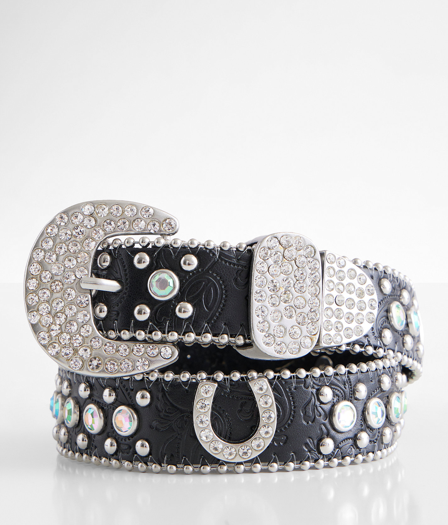 Girls - BKE Horseshoe Glitz Belt - Girl's Belts in Black