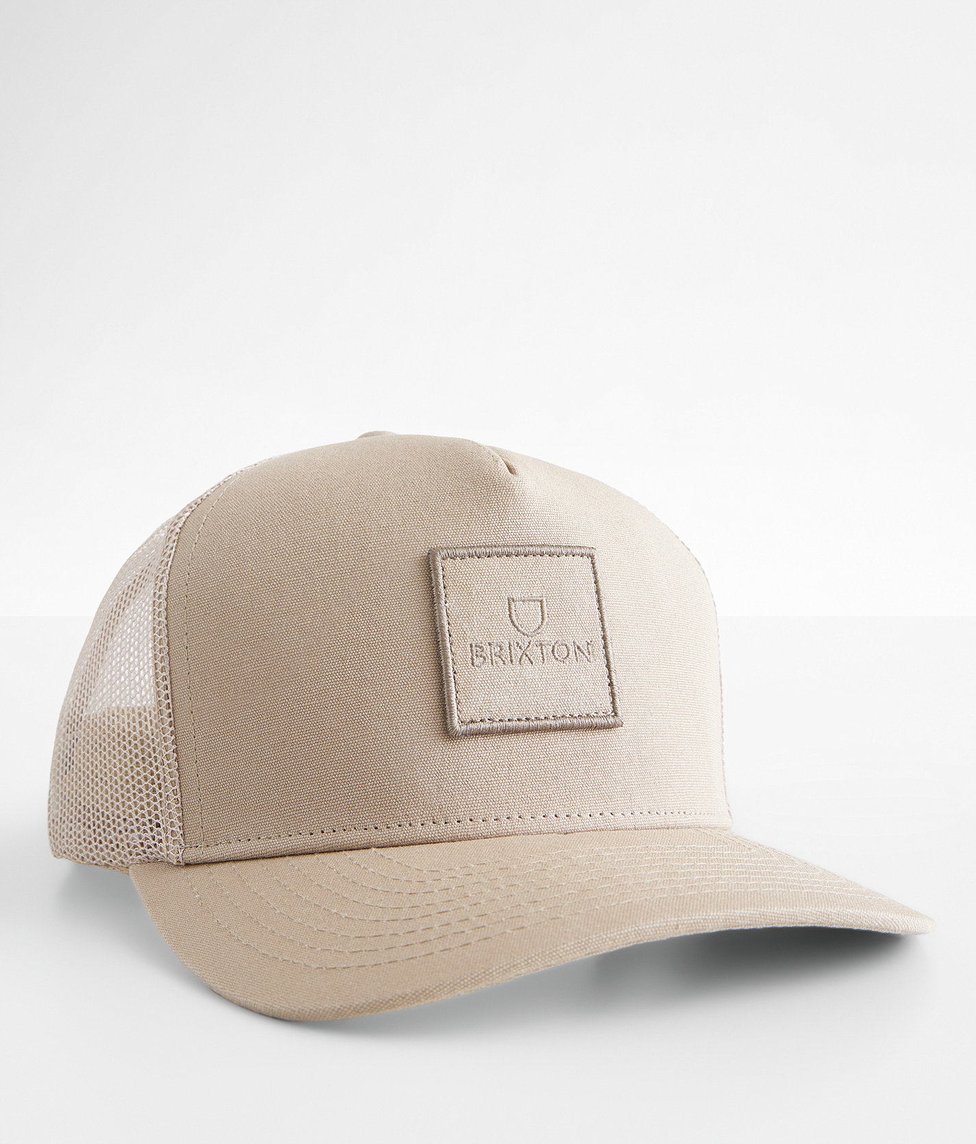 Brixton Alpha Block Trucker Hat - Men's Hats in Oatmeal Oatmeal