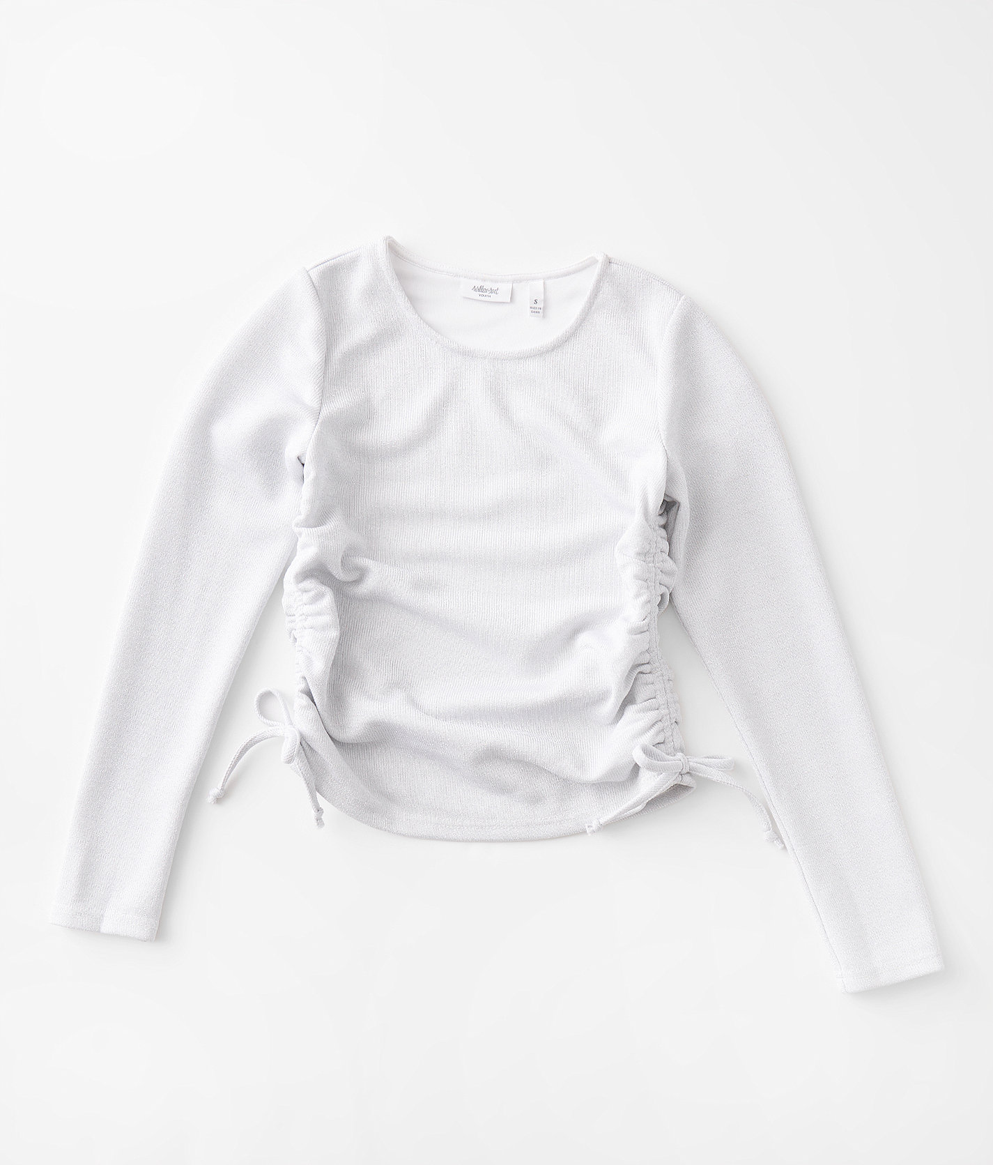 Girls - Willow & Root Metallic Top - Girl's Shirts & Blouses in White Silver
