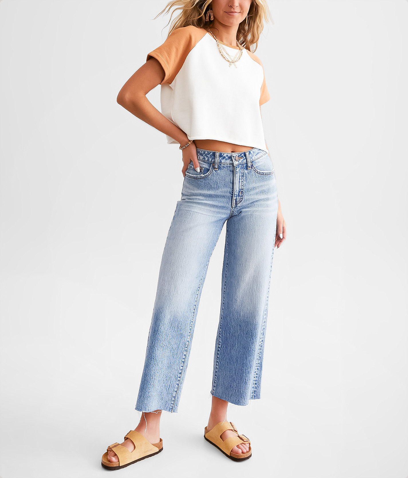 BKE Billie Cropped Wide Leg Stretch Jean - Women's Jeans in Bowser