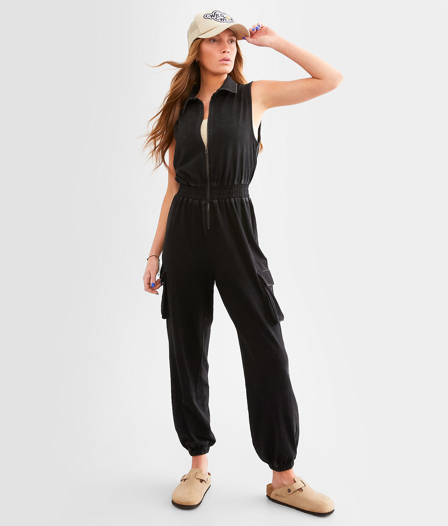 BKE Washed Cargo Jumpsuit - Women's Rompers & Jumpsuits in Black