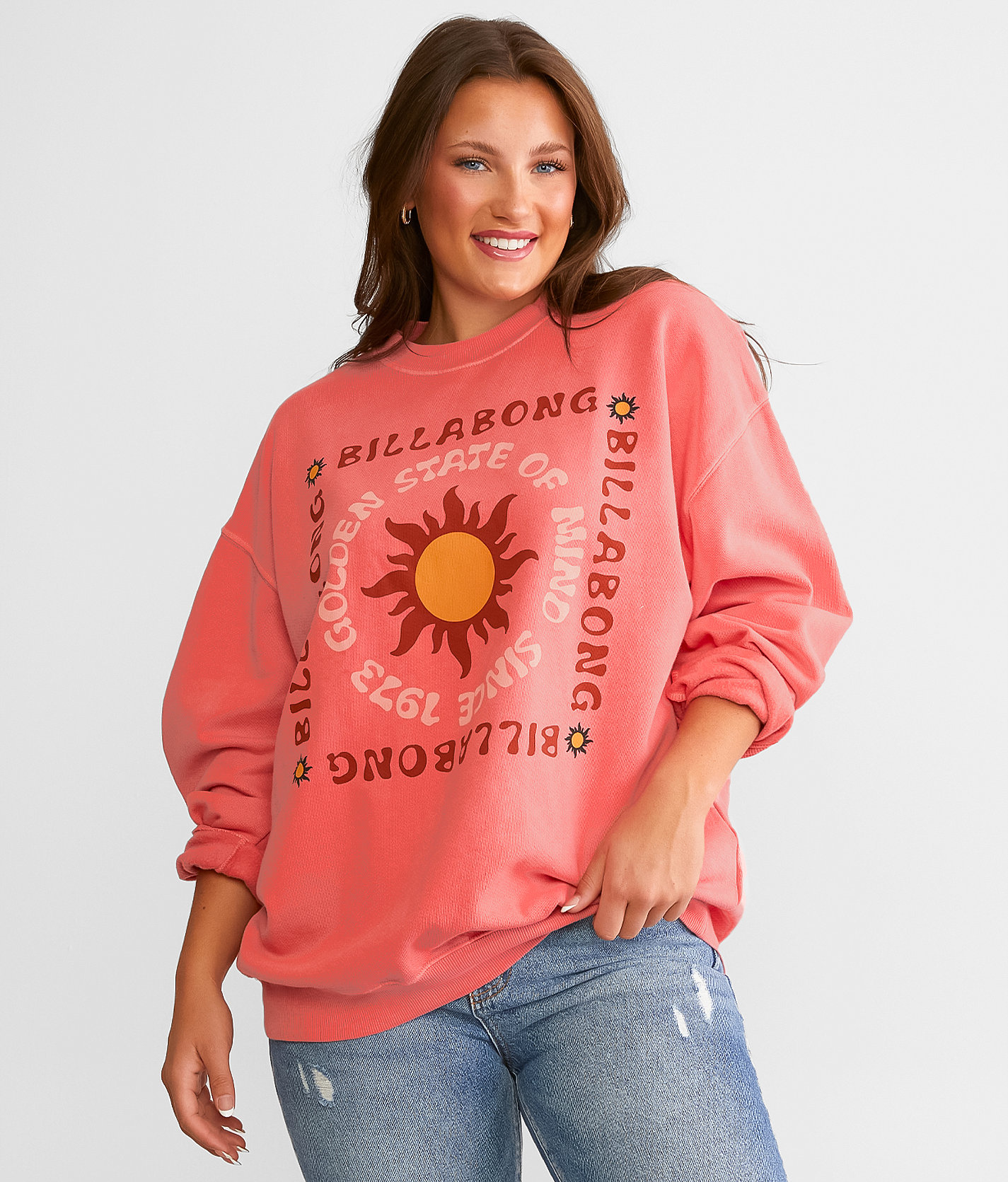 Billabong Ride In Pullover - Women's Sweatshirts in Hibiscus